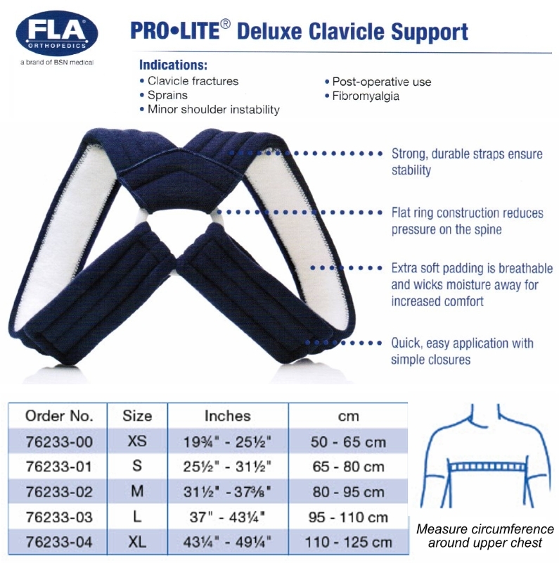 Pro-lite Deluxe Clavicle Posture Support Correction Extra Padding Soft Fractures