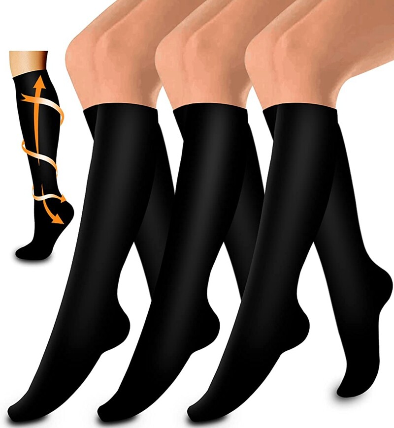 3 pares Medias de compresión para hombres y mujeres Profesionales 20-30 mmHg