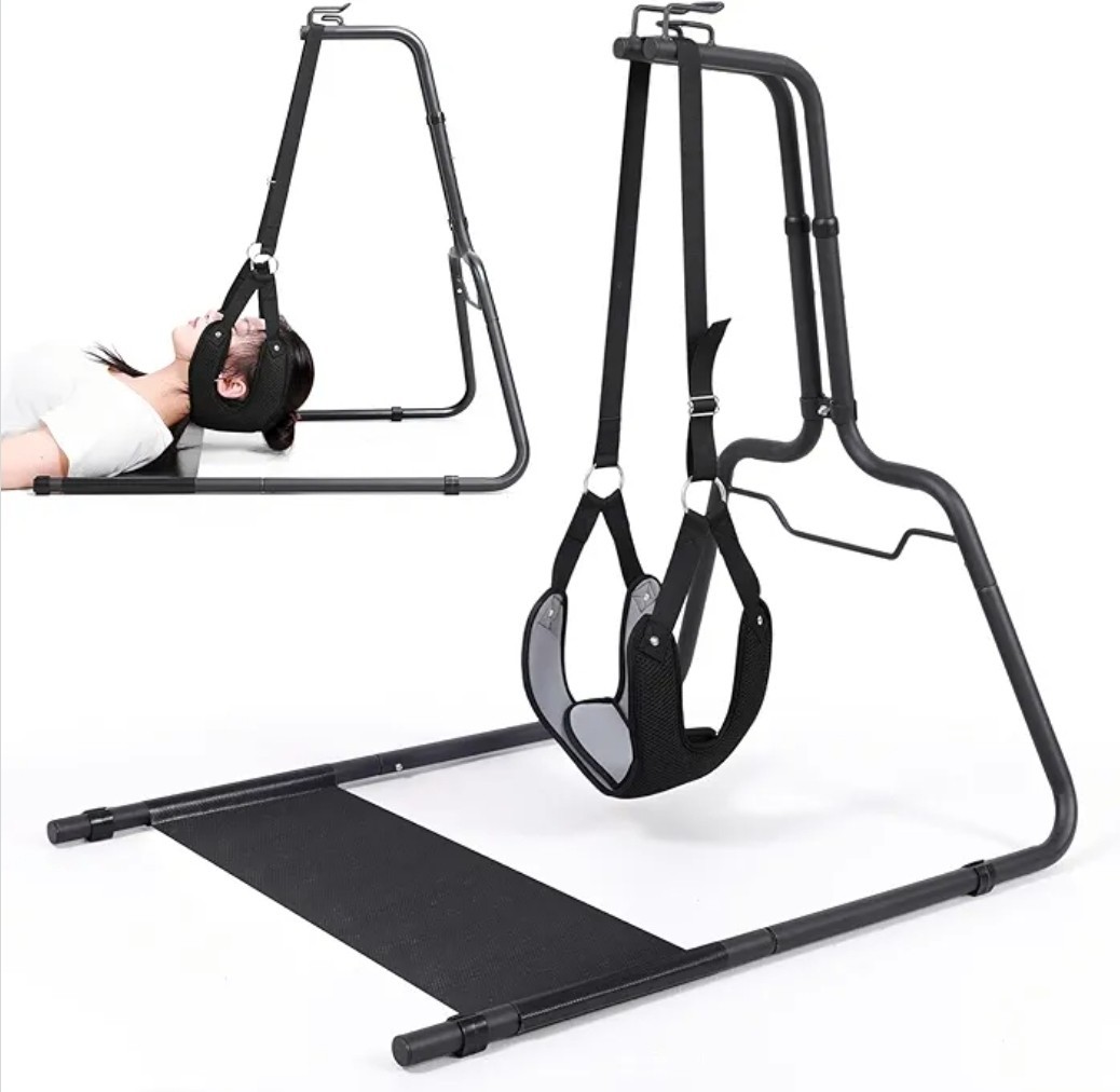 Neck Stretcher Hammock with Stand for Pain Relief & Decompression Therapy