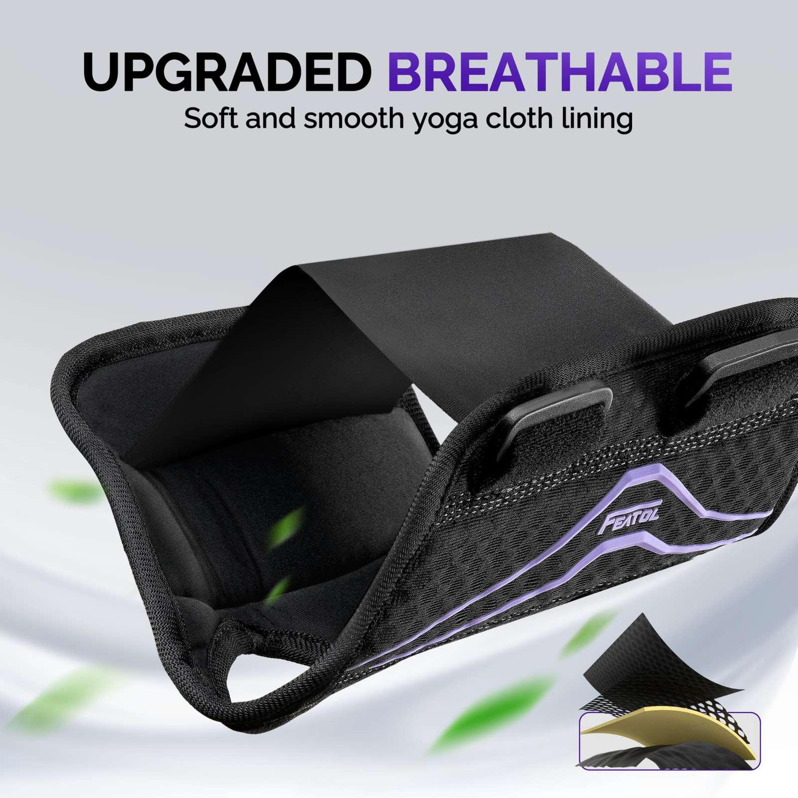 FEATOL Wrist Brace with Ergonomic Splint Right Medium, Black Purple