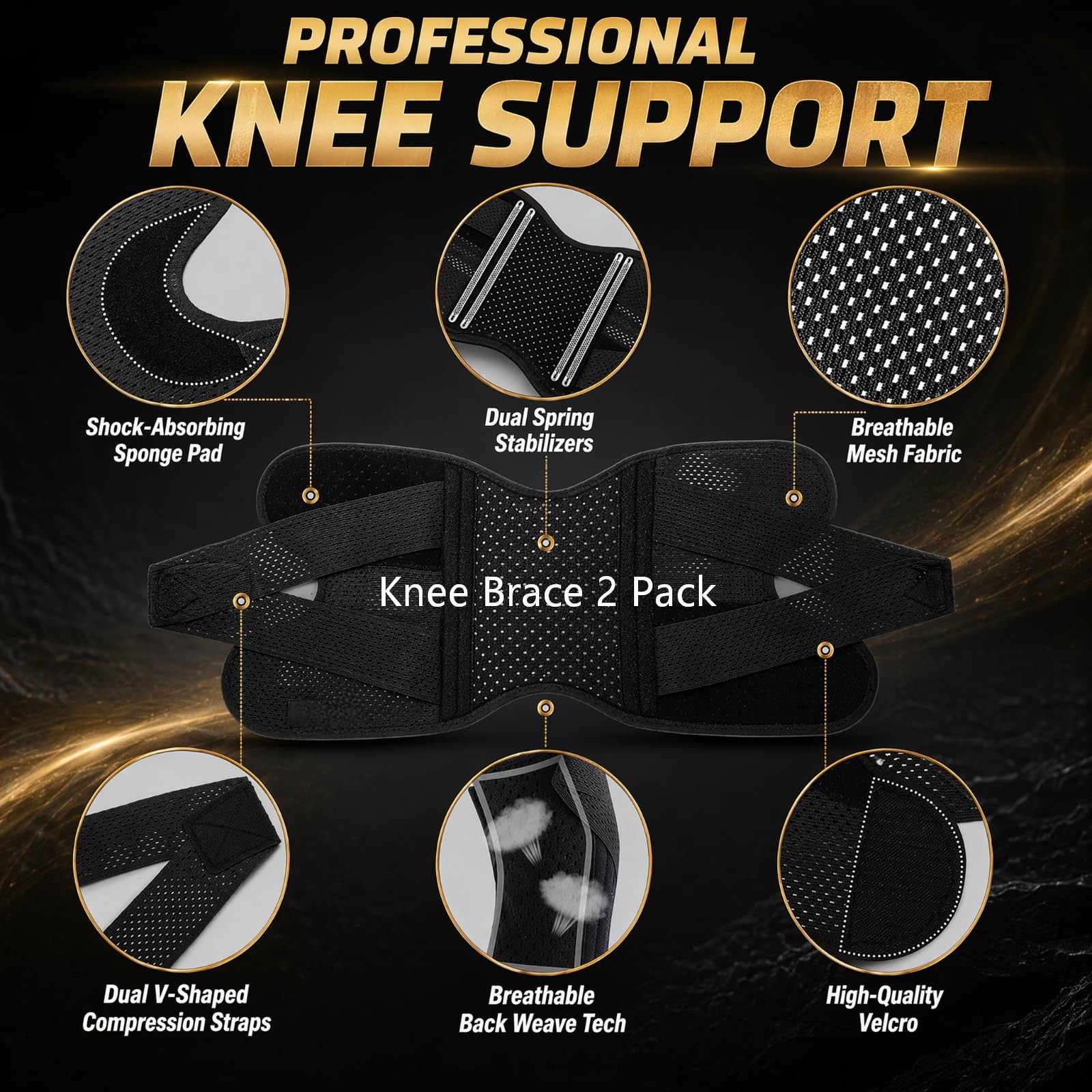 Compression Knee Sleeve, Non-Slip Knee Brace for Weightlifting, Squats, Runni…
