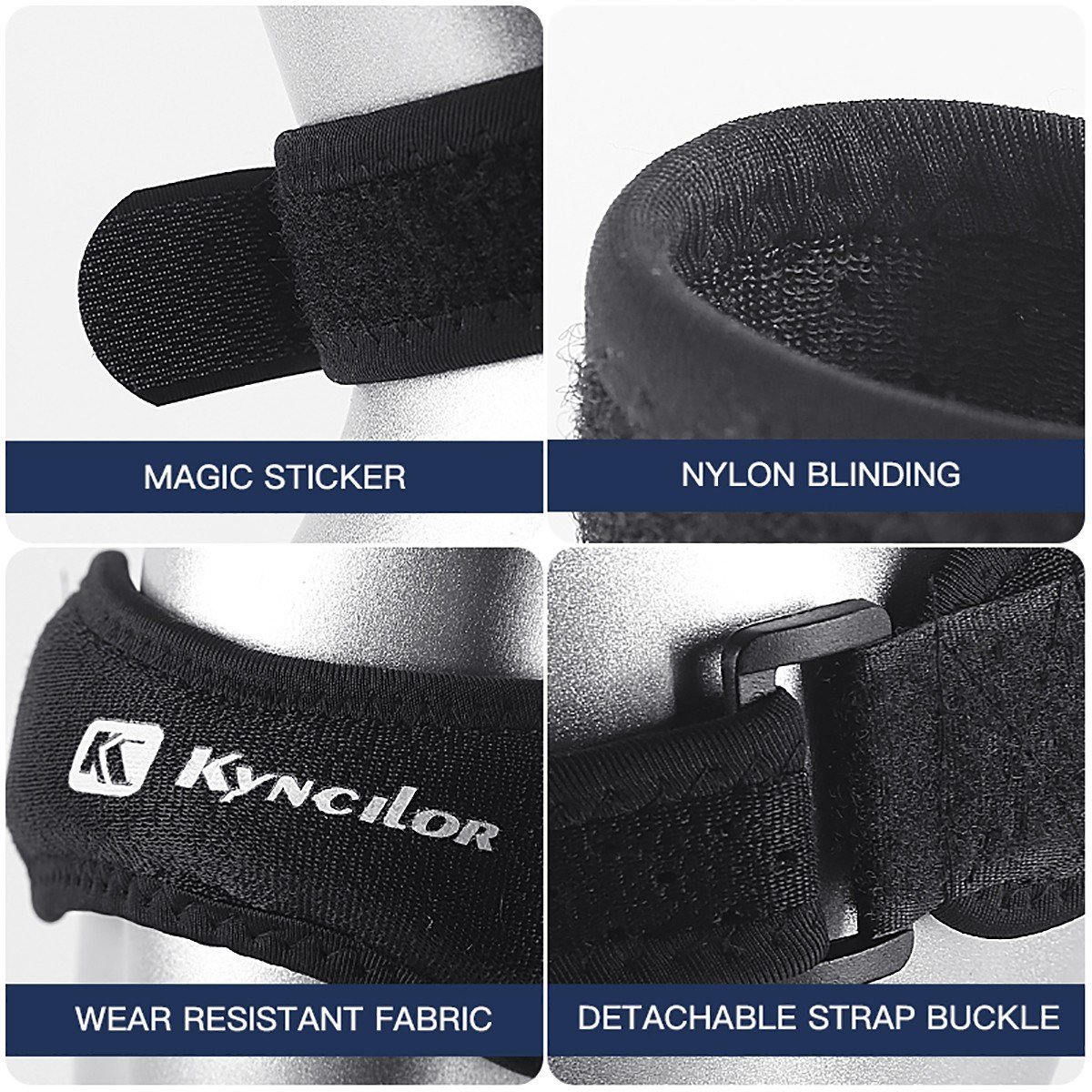 Patella Knee Strap Adjustable Silicone Knee Support Brace Running Gym Sports