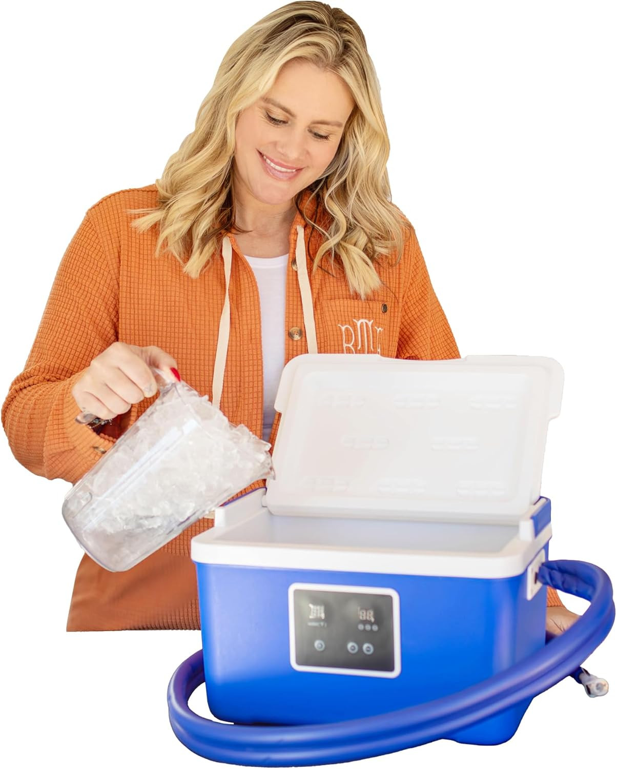 Blue Ice Cold Therapy Circulation Machine with Universal Pad- Back, Knee, Hip, S