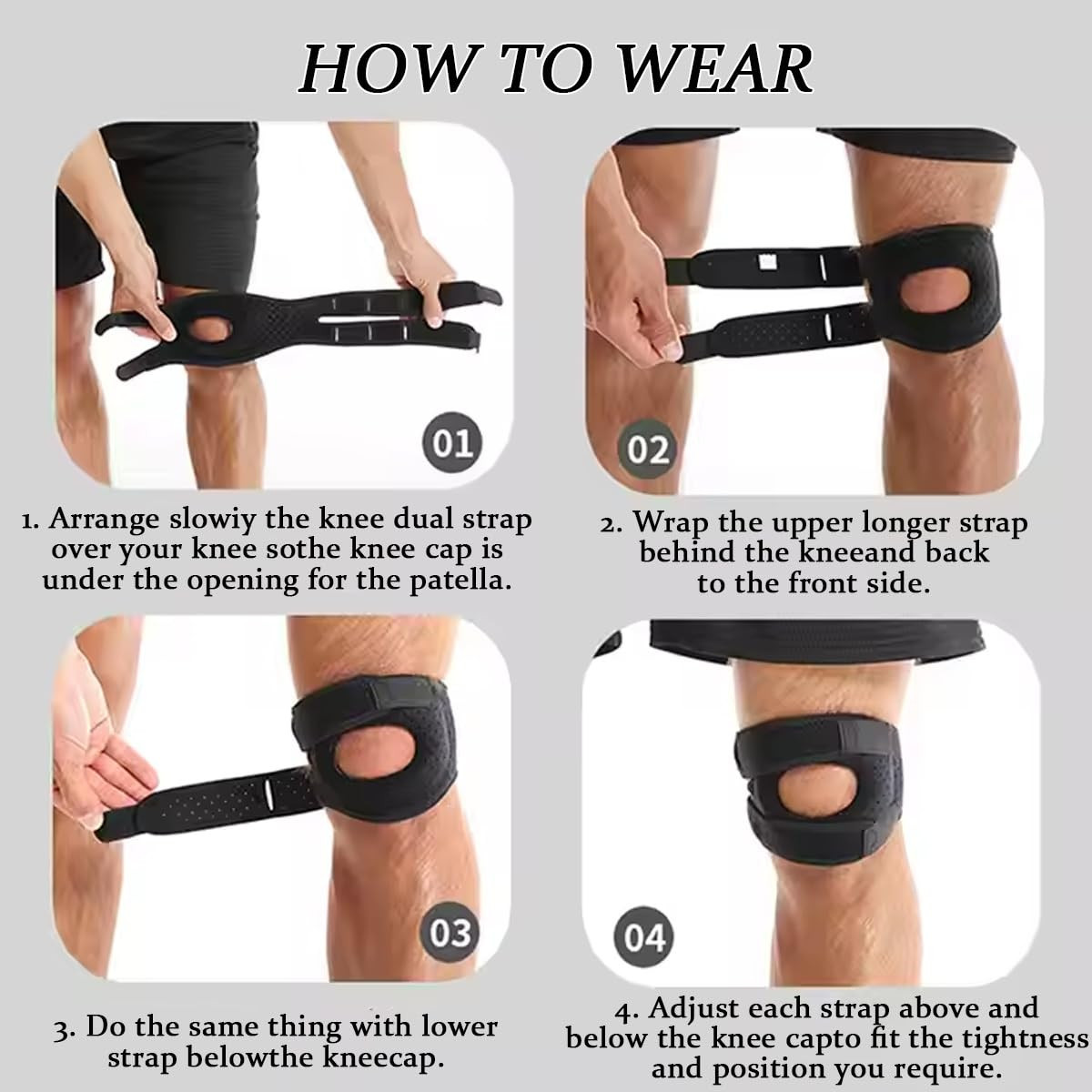 Knee Brace Support Neoprene Patella Stabilizing Compression Straps Adjustable US
