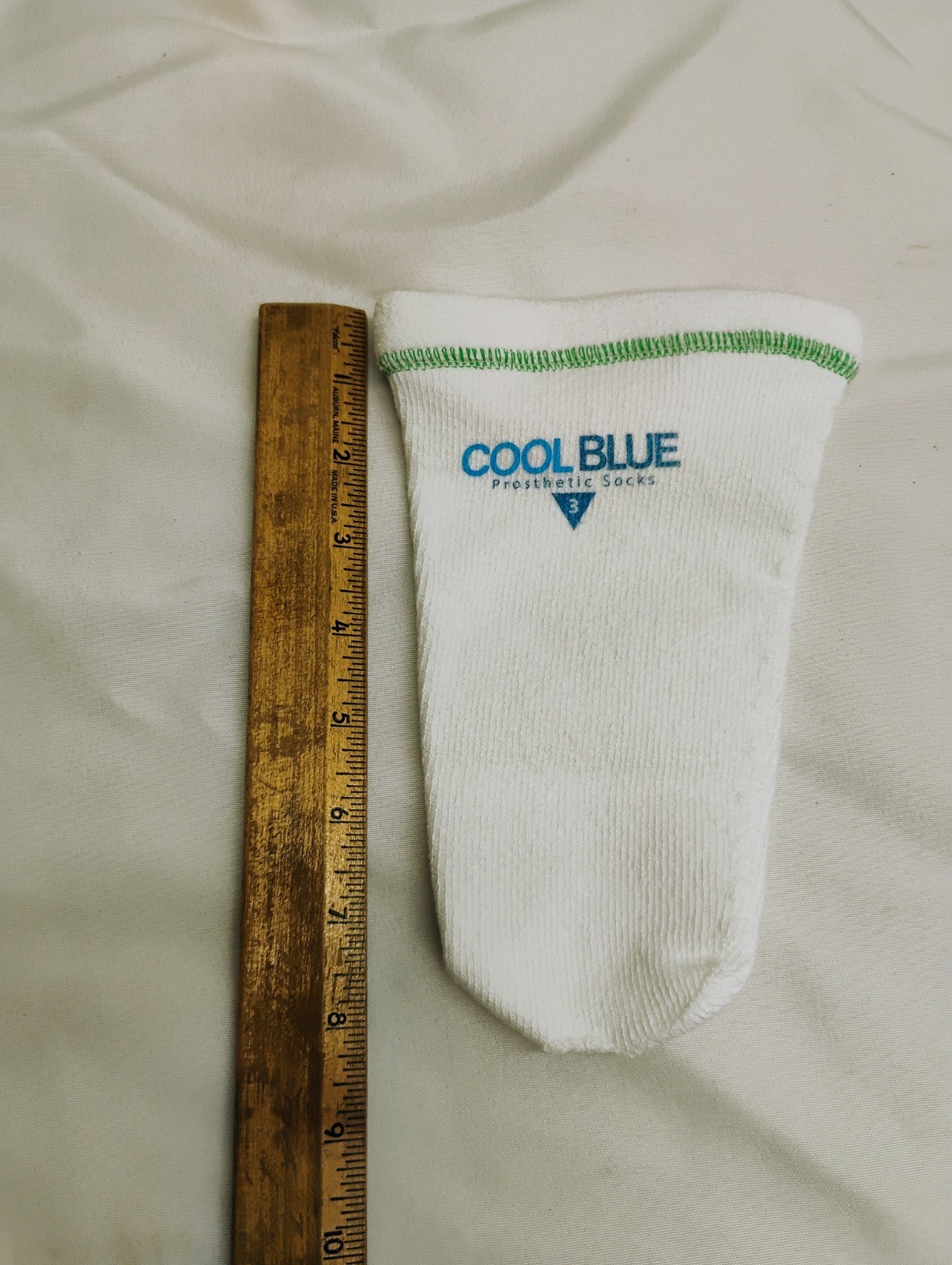 Cool Blue 3 Ply Prosthetic Sock w/ sewnHole Size 1, 2 Length 8-12 Model CB3HMSH2
