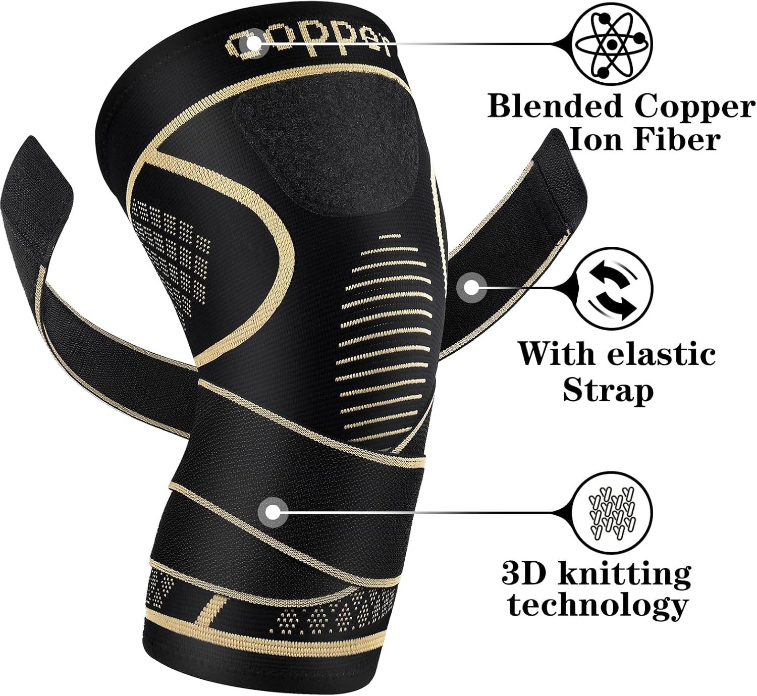 Moisture-Wicking Copper Knee Sleeves for Enhanced Comfort & Performance – 2 Pack
