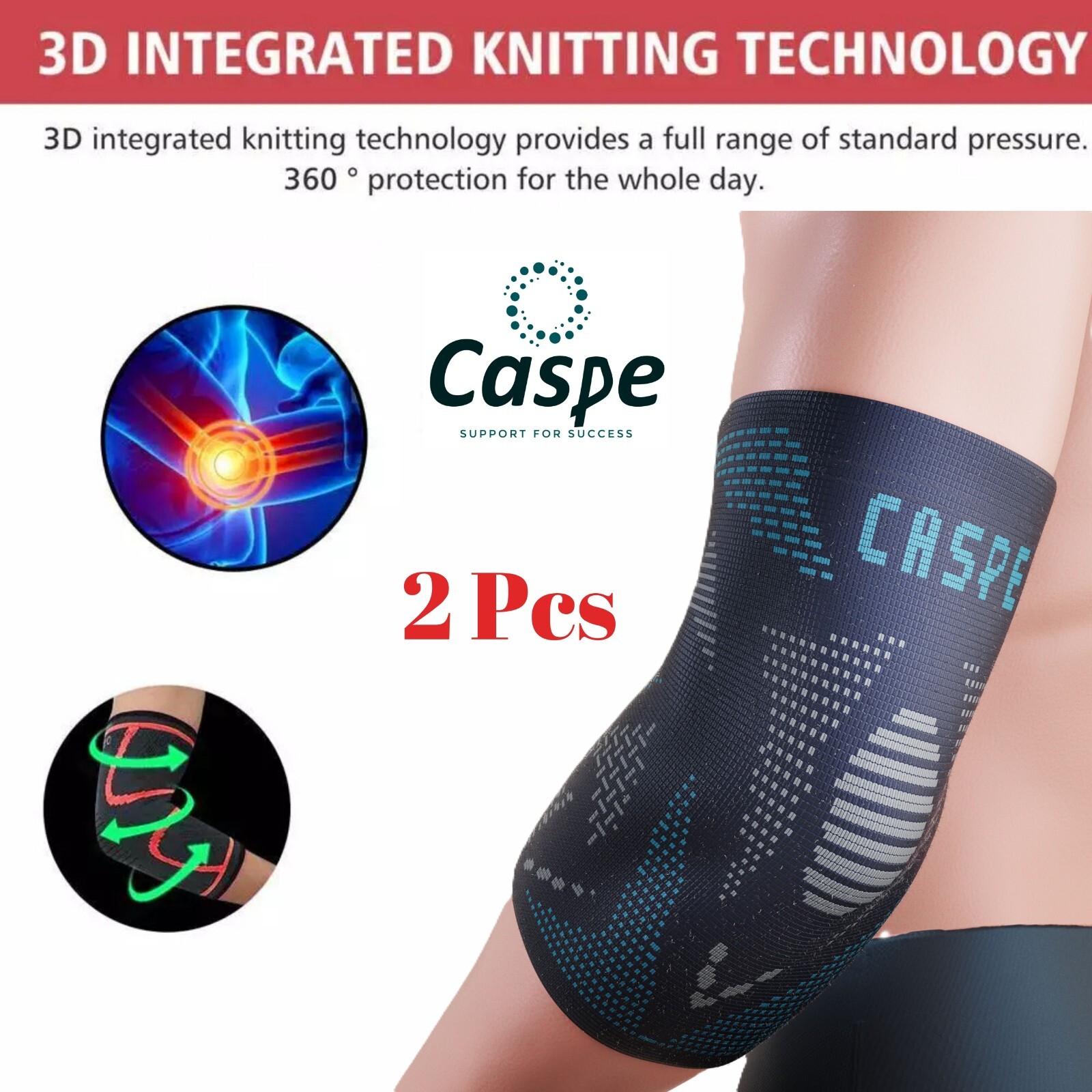 2 Pcs Elbow Brace Compression Sleeve Arthritis Joint Pain Relief Gifts for Men