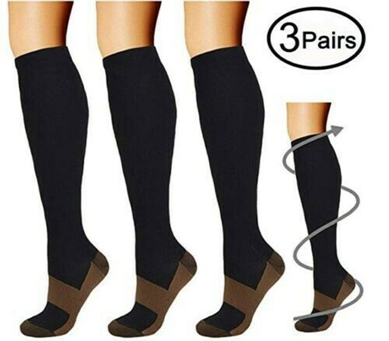 3 Media De Supprot Socks Compression Socks For Women& Men Graduated 20-30 mmHg