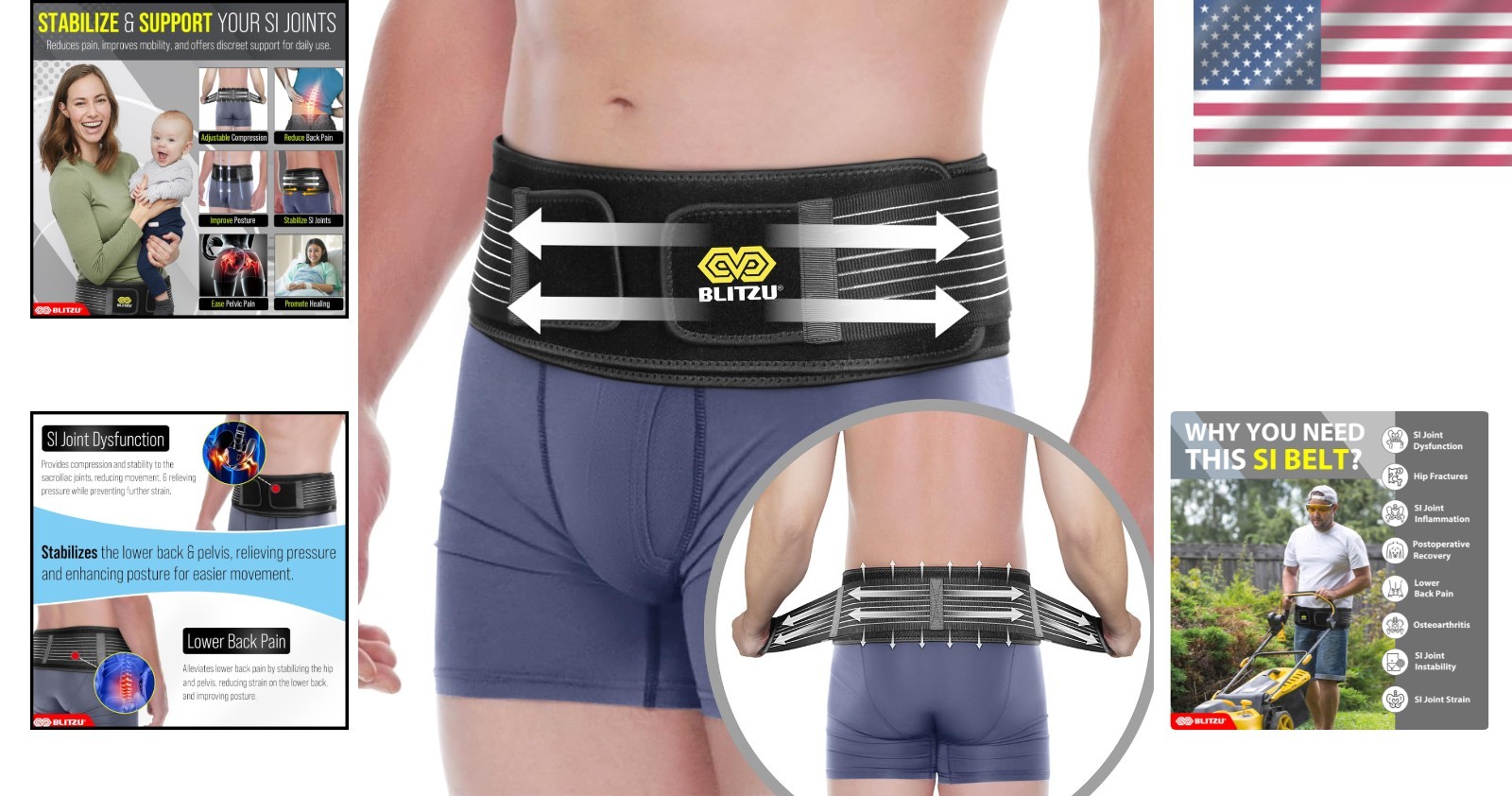 Ergonomic SI Joint Hip Belt for Optimal Comfort & Sciatica Relief – S-M Size