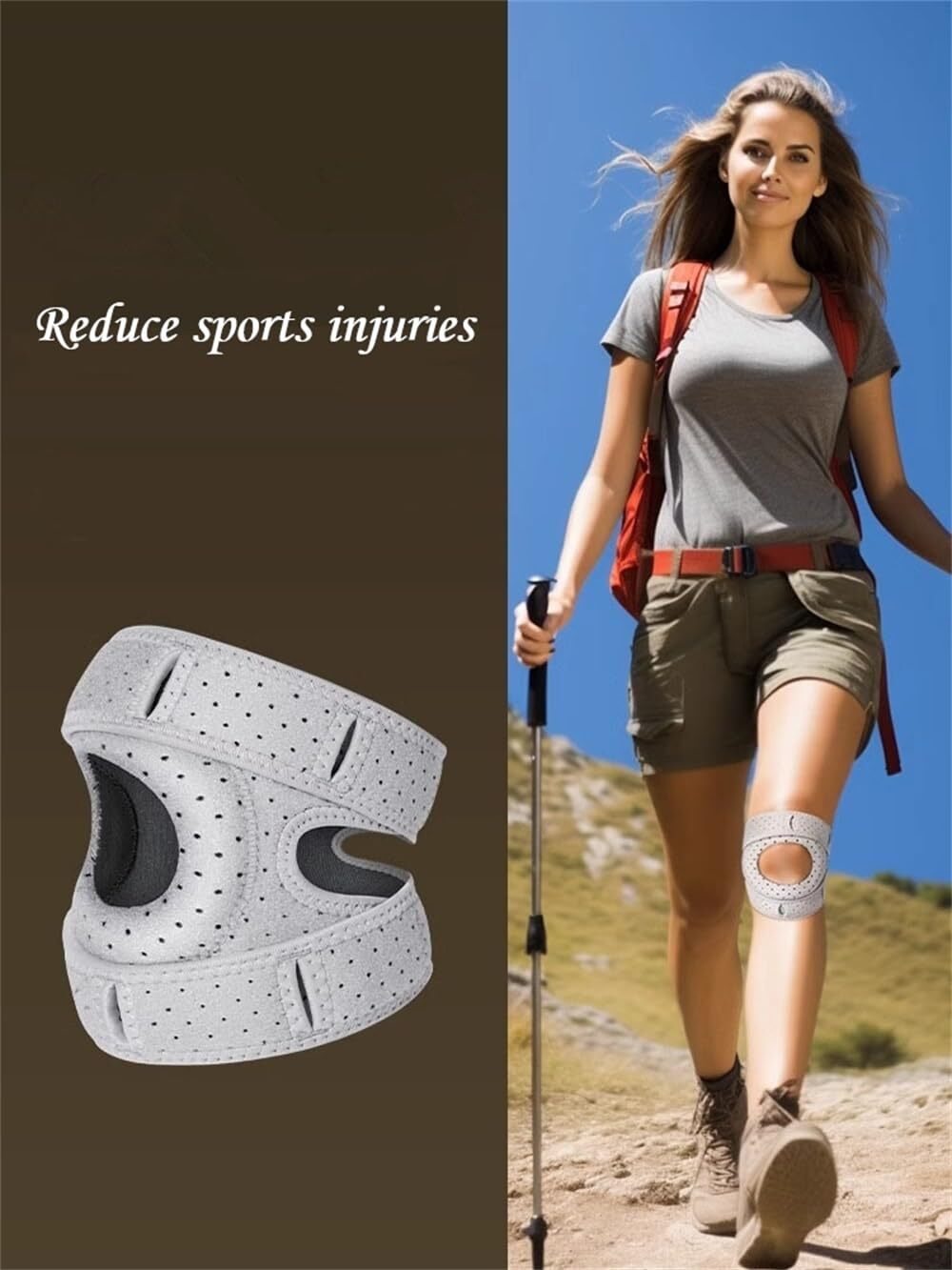 Knee Brace Neoprene Patella Stabilizing Support Adjustable Compression Straps
