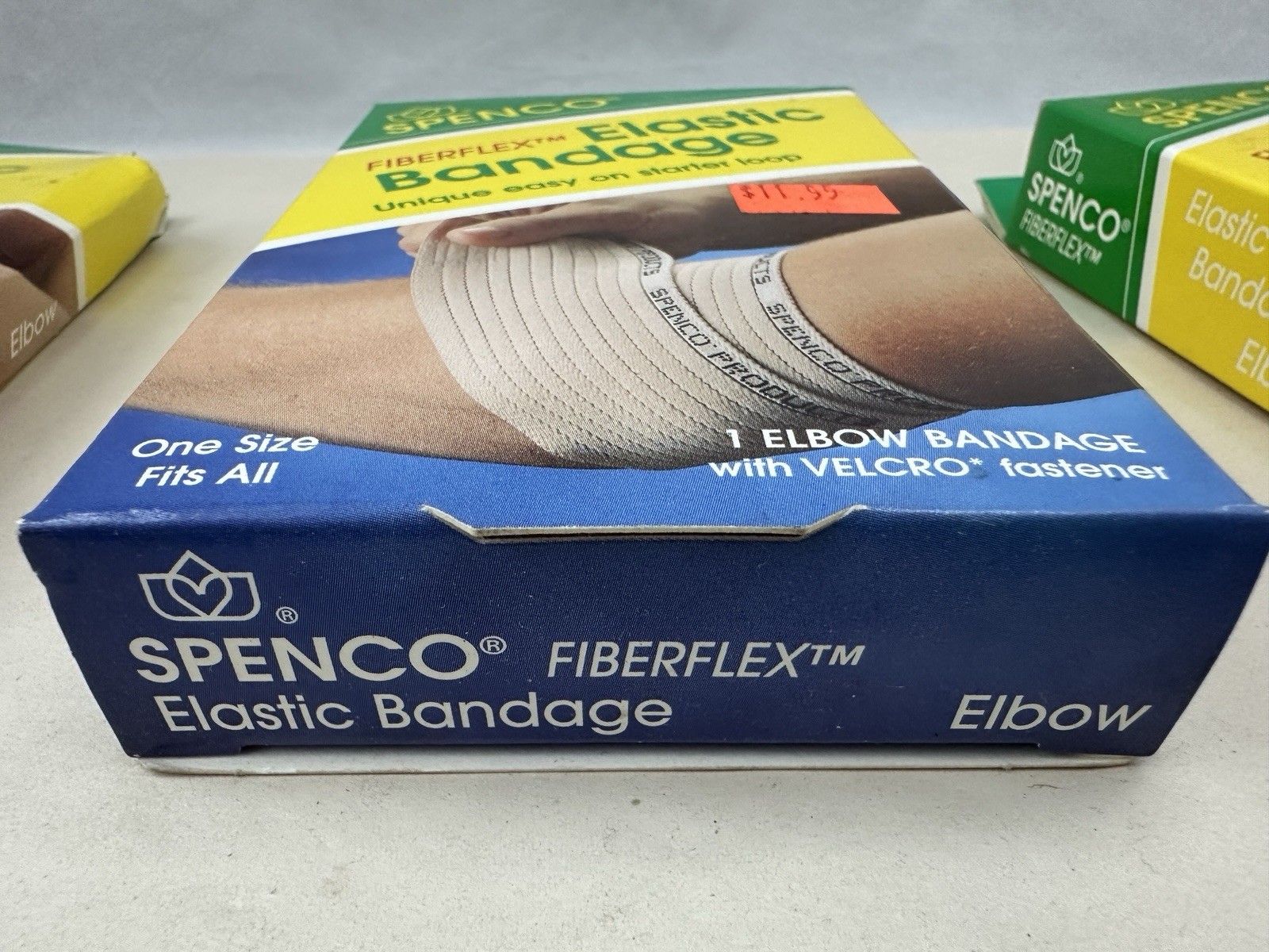 NOS Spenco FIBERFLEX Elastic Bandage, Elbow Wrap, One Size Fits All – Pack Of 3