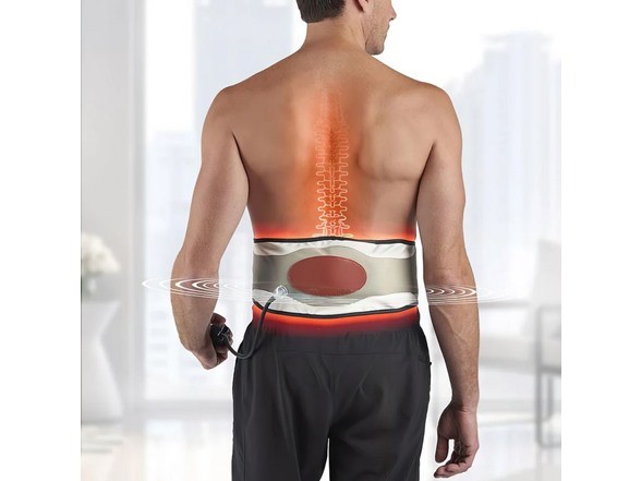 BACKOSAGE CORDLESS DECOMPRESSION BACK MASSAGE BELT – WHITE/TAN