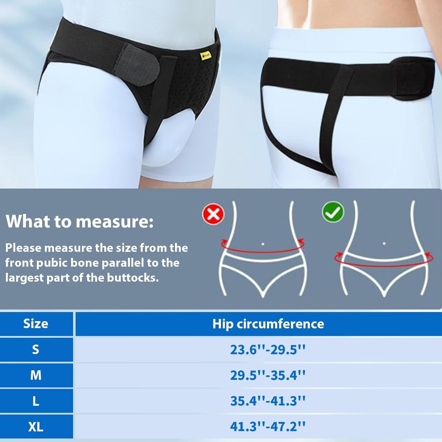 Inguinal Hernia Belt for Men Support Hernias Truss for Single/Double