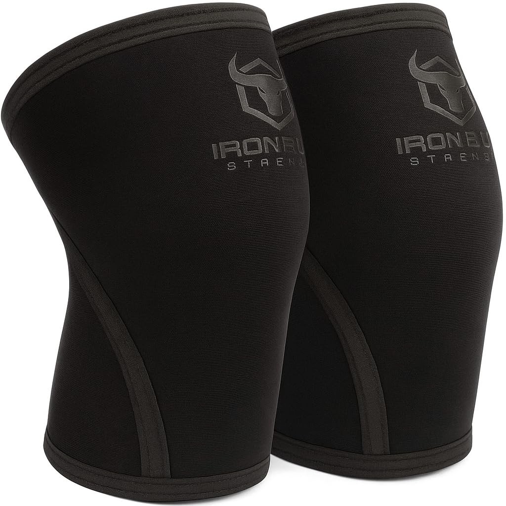 Iron Bull Strength Knee Sleeves 7mm 1 Pair – Compression Brace Knee Sleeve F…