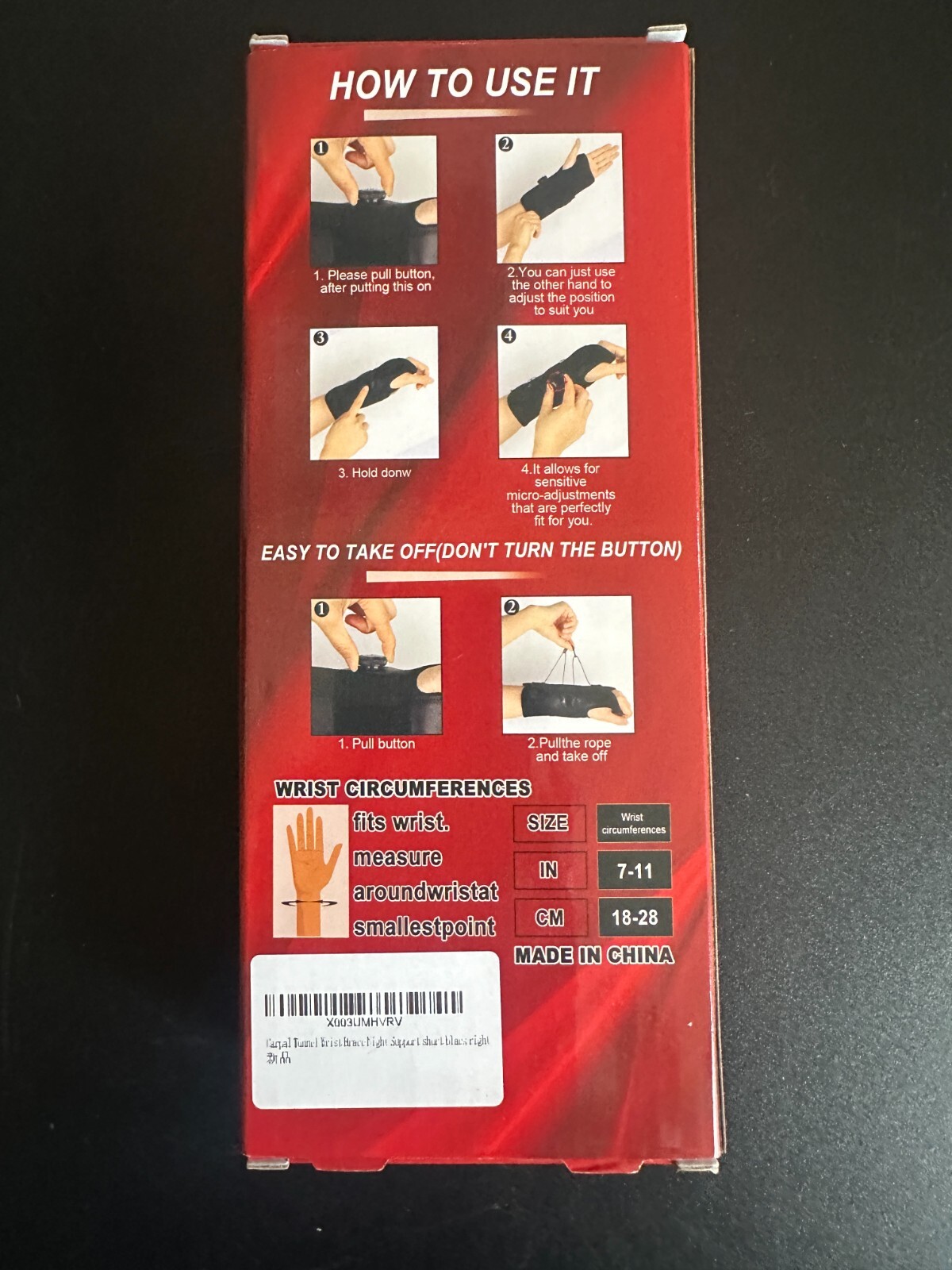 CHTEJA Adjustable Knob Wrist Brace for Pain/Injury support – Left or Right Hand
