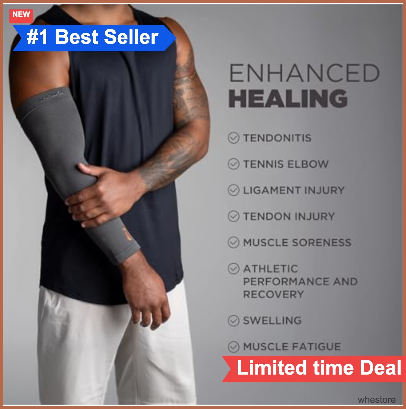 Arm Compression Sleeve Anti Inflammatory Pain Relief Muscle Recovery for Men