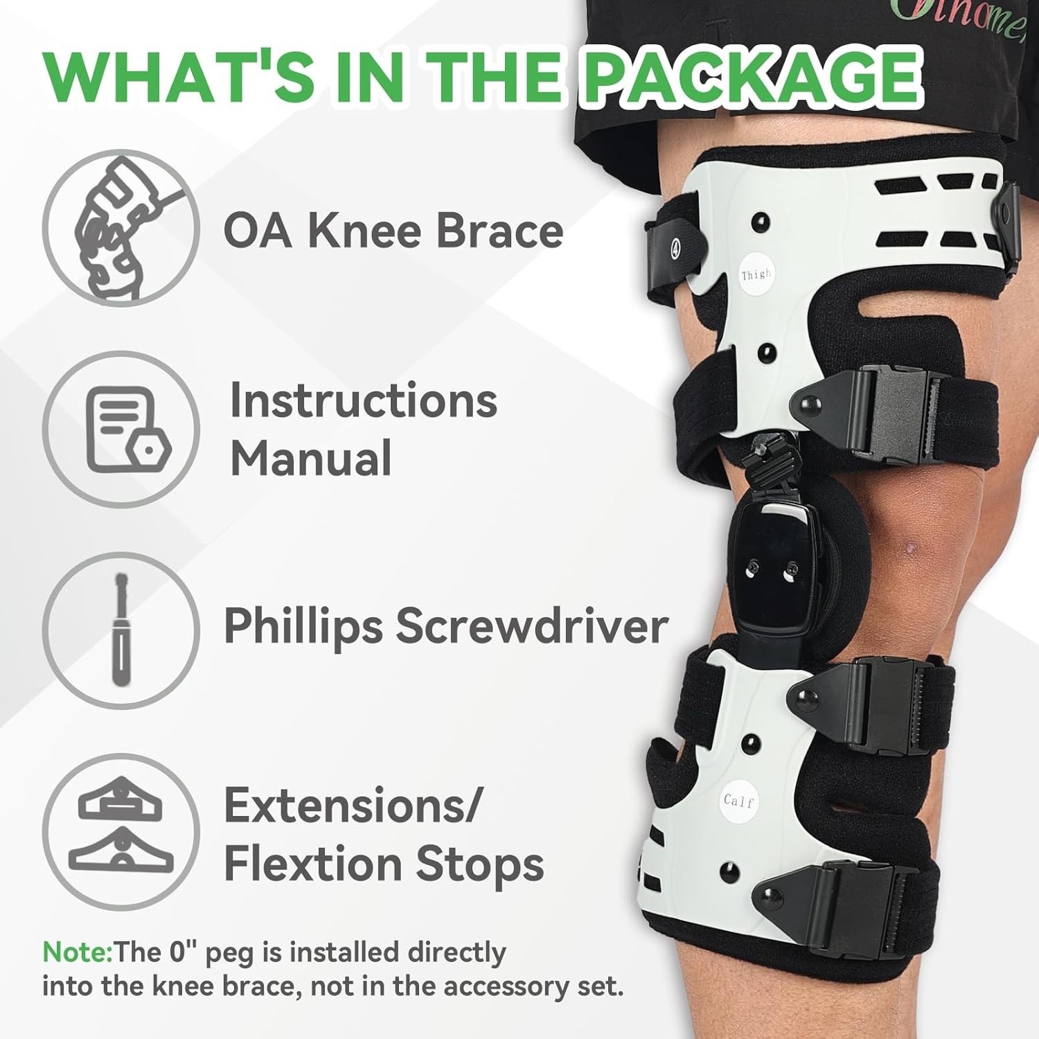 OA Unloader Knee Brace, Adjustable Metal Medial & Lateral Valgus Knee Support