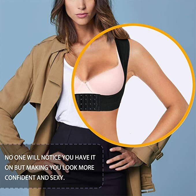 Women Adjustable Shoulder Back Posture Corrector Corset Chest Belt Brace Support