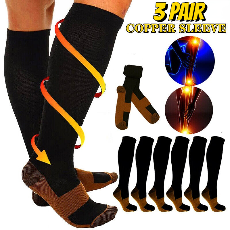 Physixy Gear Copper Compression Socks for Men Women 20-30 mmHg Stocking S/M L/XL