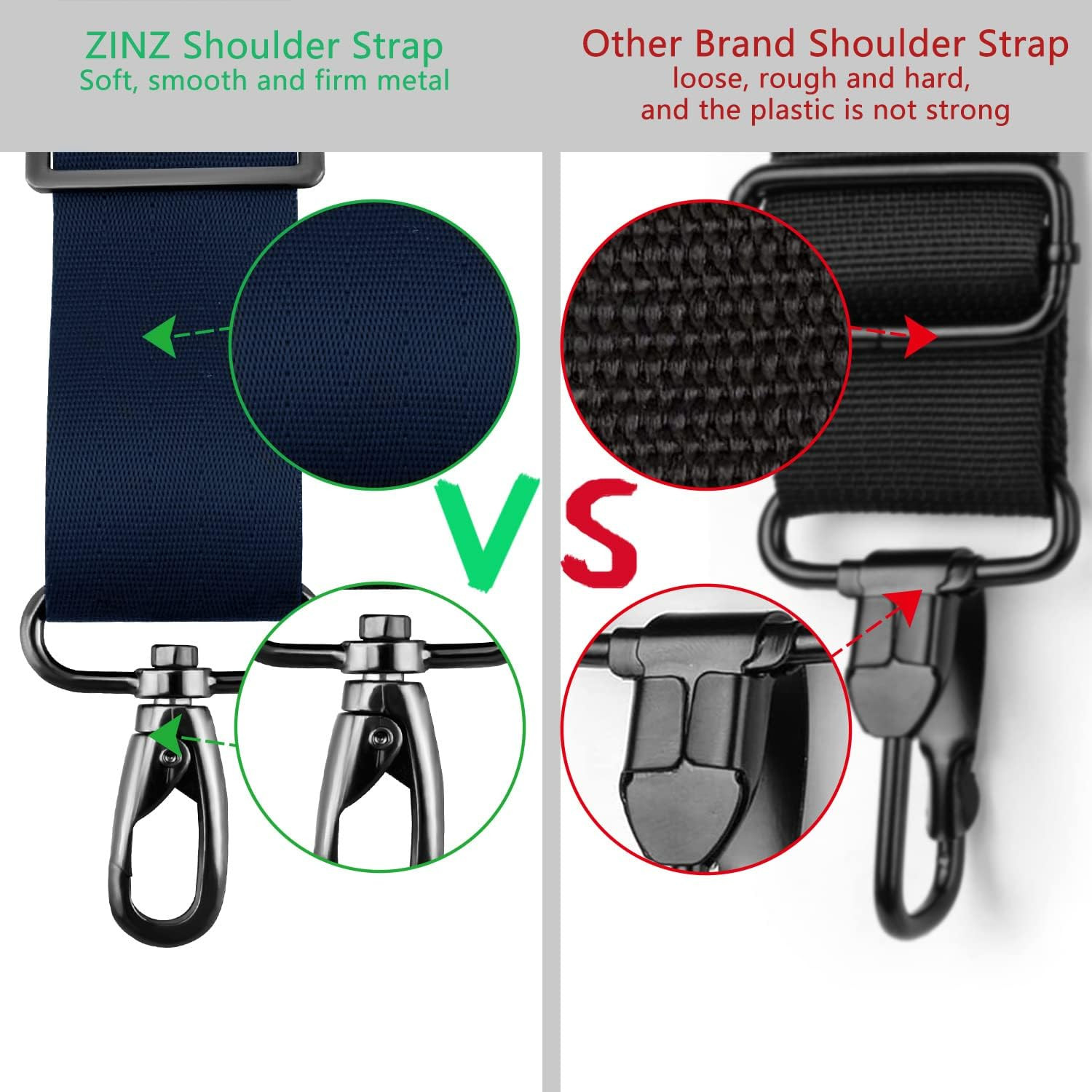 79 inch Shoulder Strap, Extra-thick Fixed Cushion Pad and Dual Clasps Universal