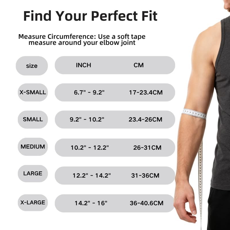 JIQUD Copper Elbow Compression Sleeve, Tennis Medium, Black-Copper