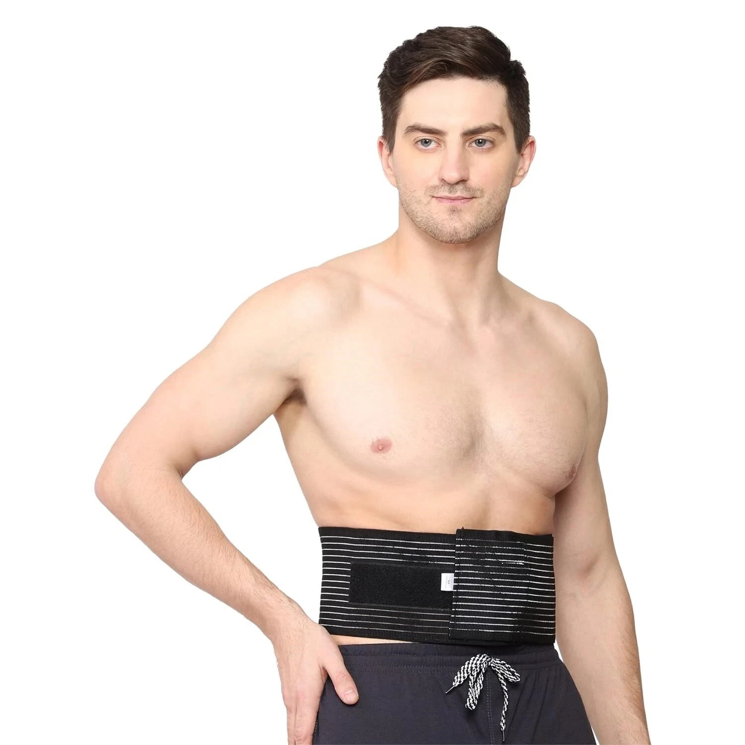 Medical Grade Abdomen Binder Men Women Umbilical Hernia Belt Black