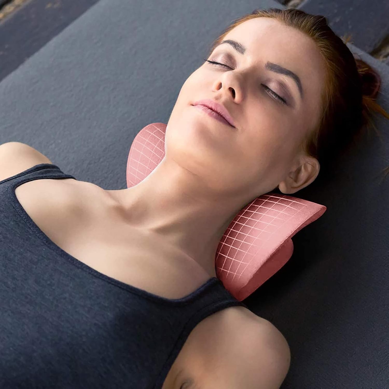 Portable Memory Foam Neck and Shoulder Stretcher – Pink Cervical Support Device
