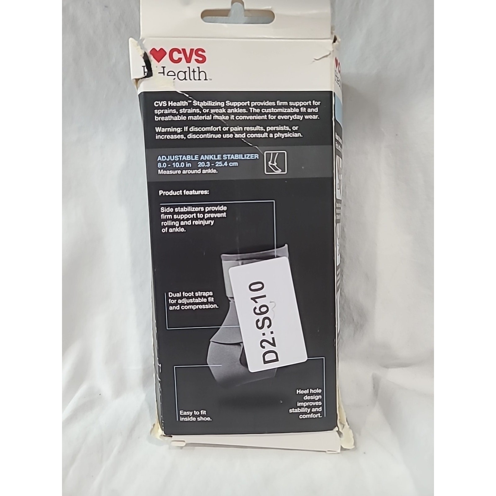 CVS Adjustable Breathable Ankle Support – One Size, Unisex