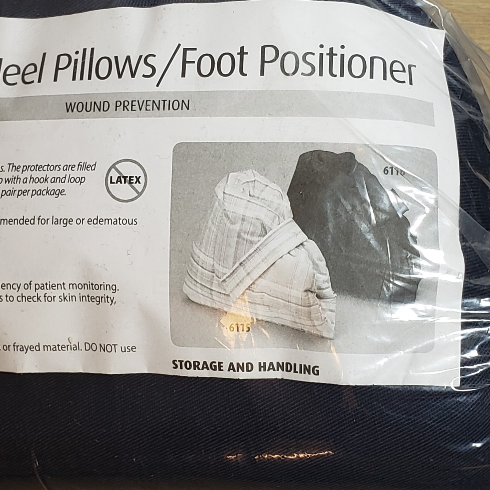 Pair of Posey Plaid Heel Pillows Foot Positioner Wound Prevention Blue 6116 USA