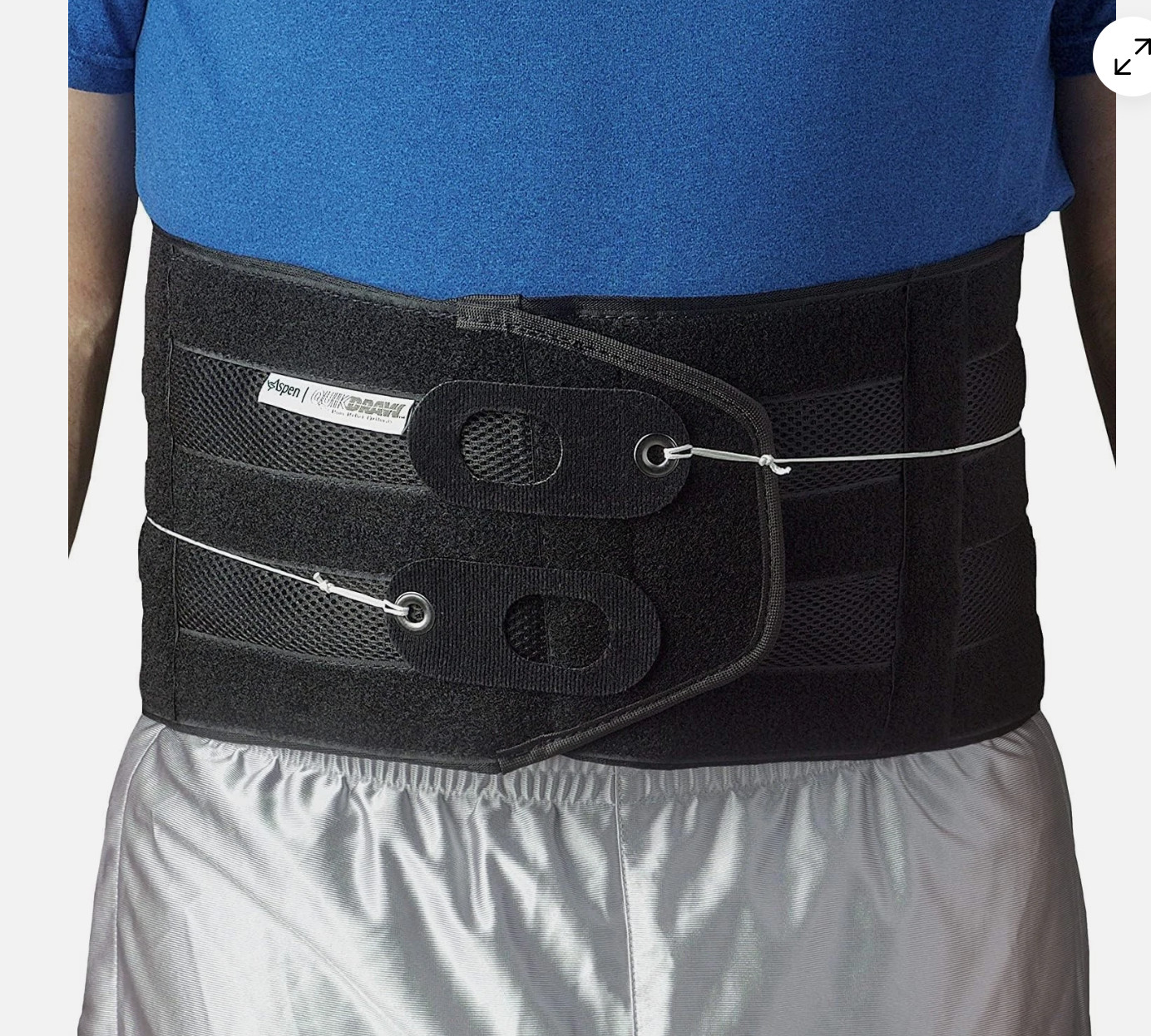 ASPEN QUICKDRAW PRO BACK BRACE (WHITE) WITH PULLEY SYSTEM 993091, XXL