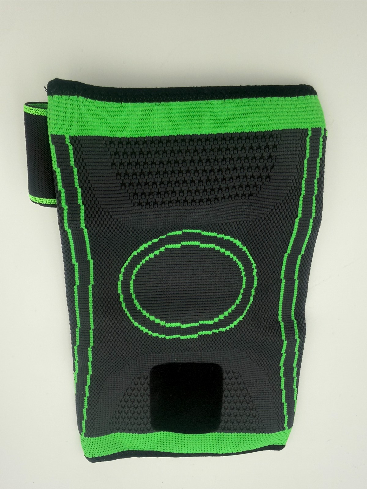 Knee Compression Sleeve Wrap Anywhere Single Support Brace Black Green Size XL