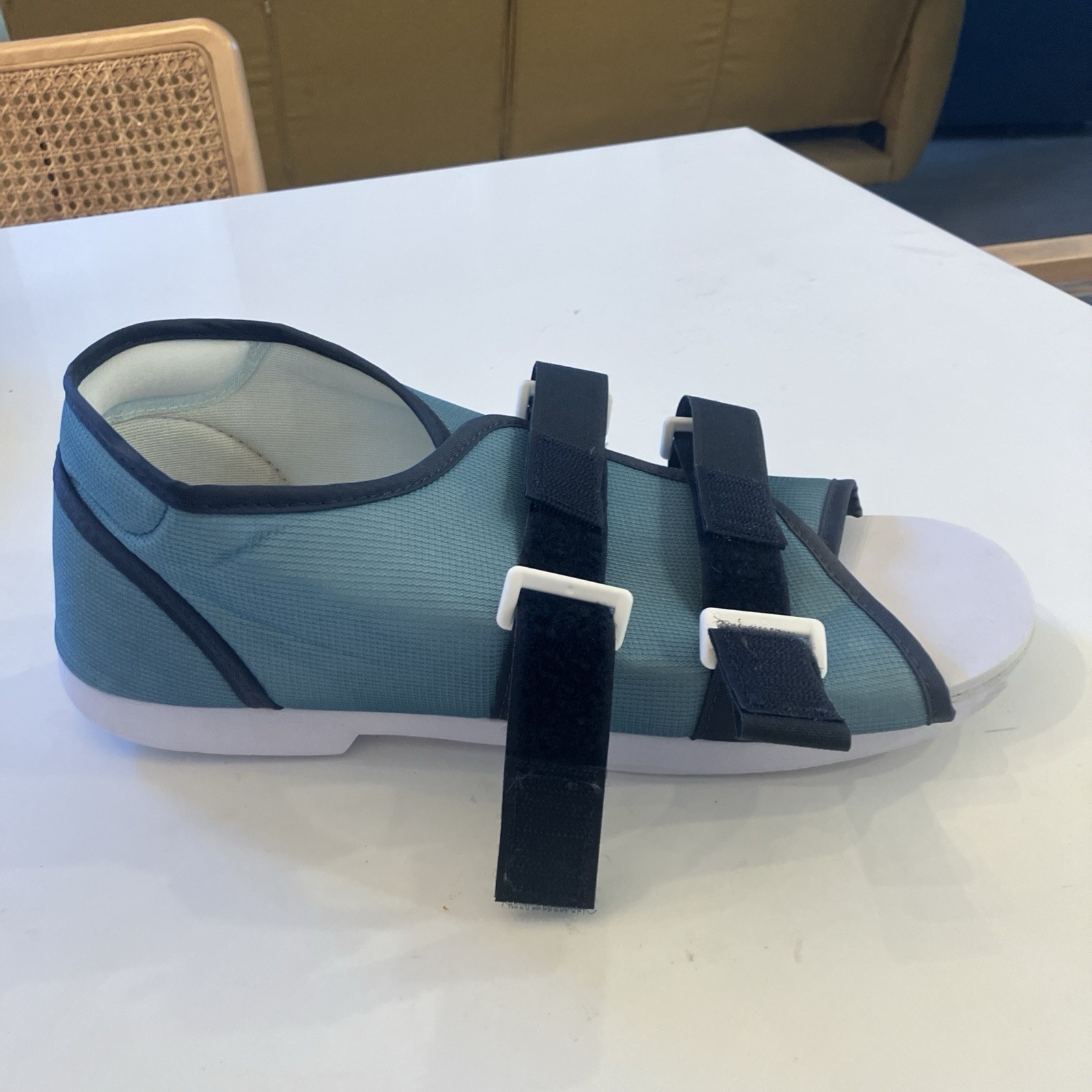 Walking boot and 2x post-op shoes