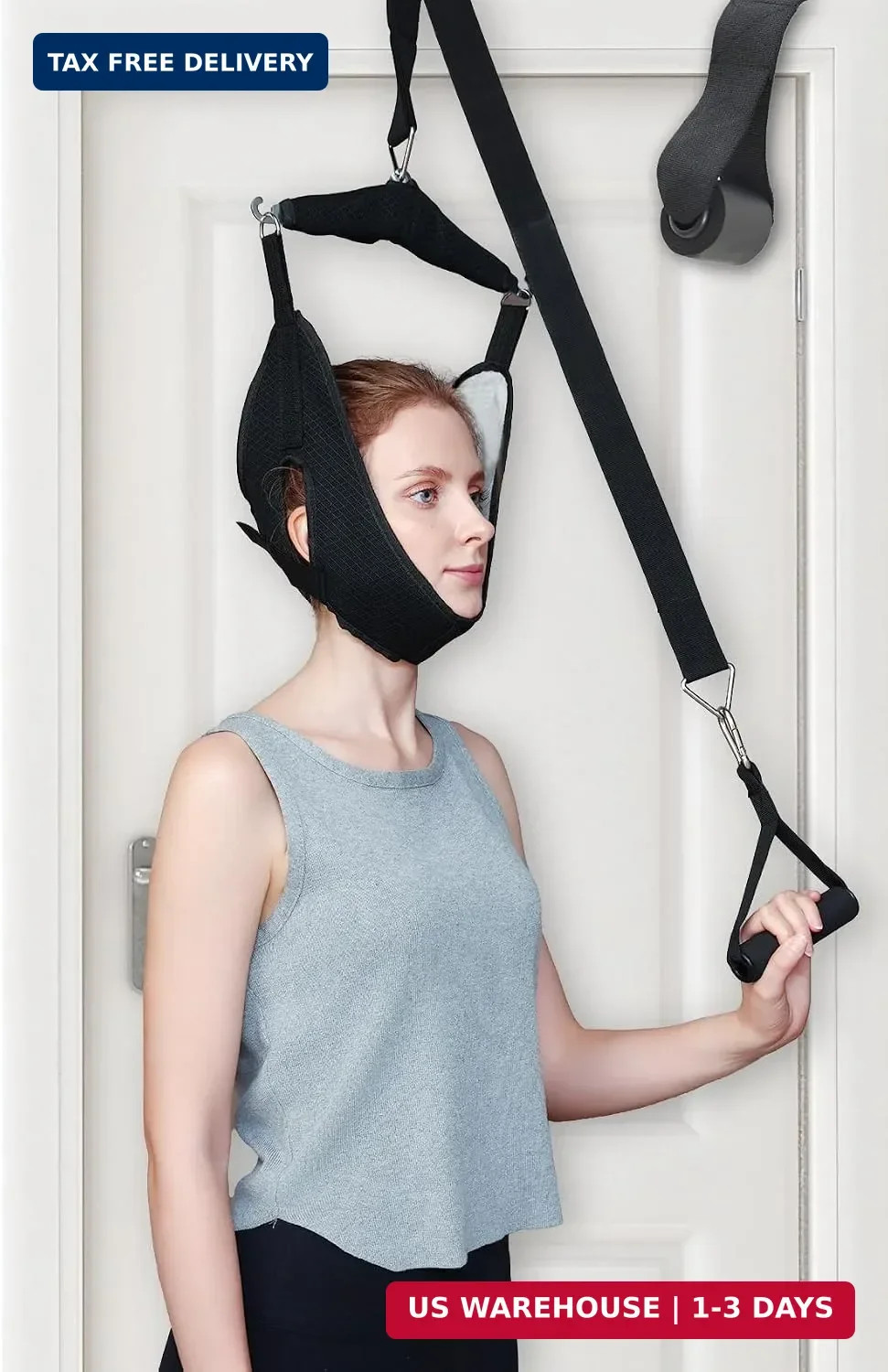 Cervical Neck Traction Device Over the Door – Hanging Neck Stretcher for Cervica