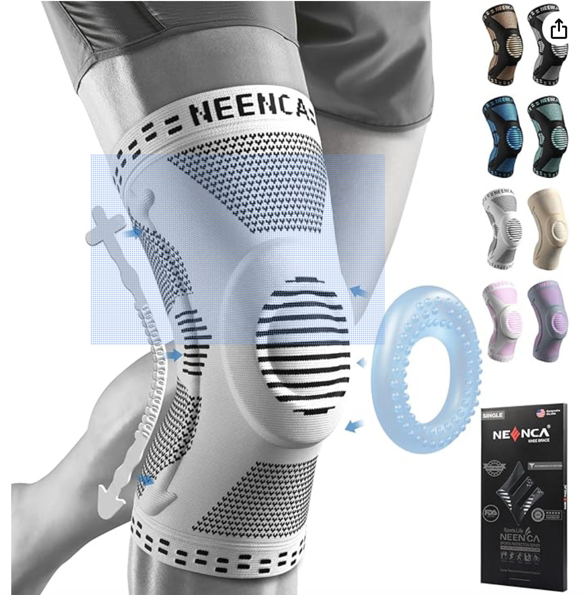 NEENCA Professional Knee Brace for Pain Relief Medical Knee Support Medium