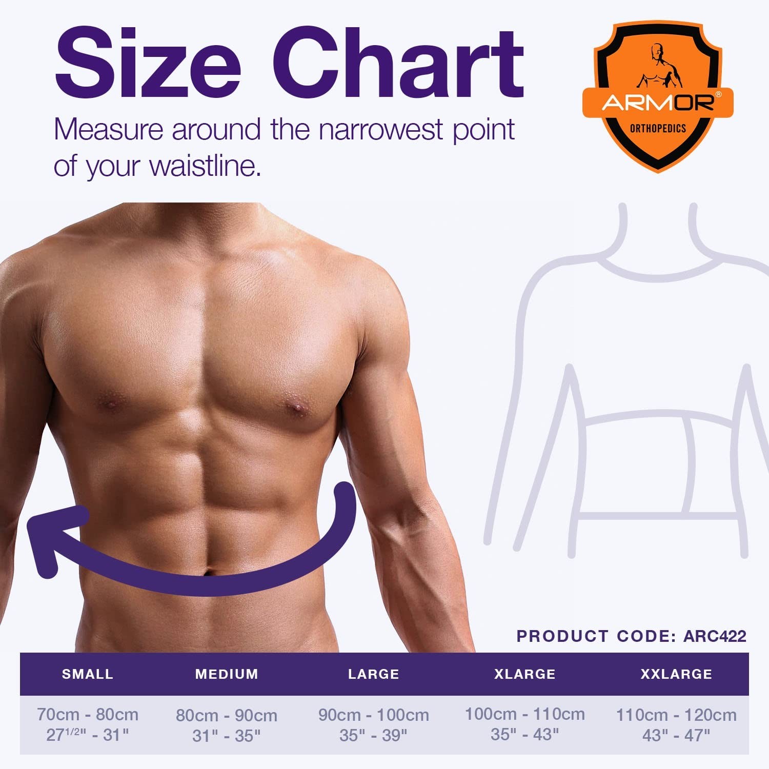 Armor Adult Flexible Umbilical Hernia Support Belt for Relief of Abdominal Pa…