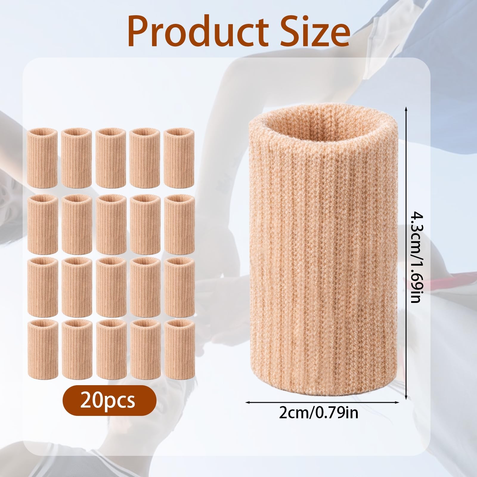 20 Pcs Breathable Finger Sleeves Thumb Splint Elastic Support Compression Sleeve