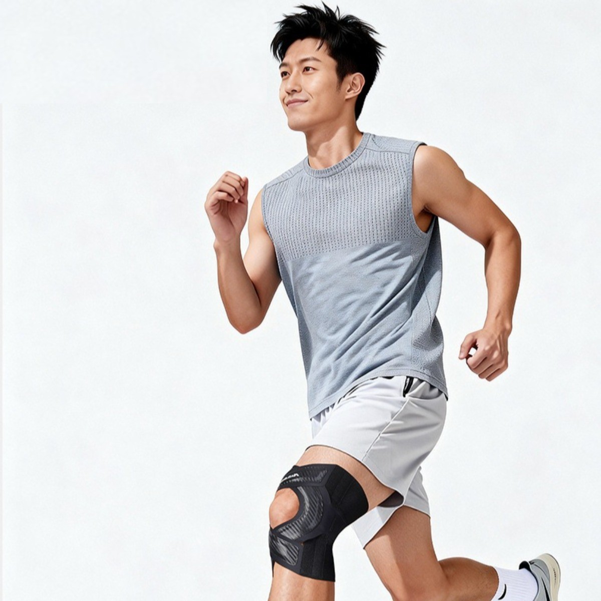 Adjustable Knee Brace Spring Patella Support for Badminton Gym Sport