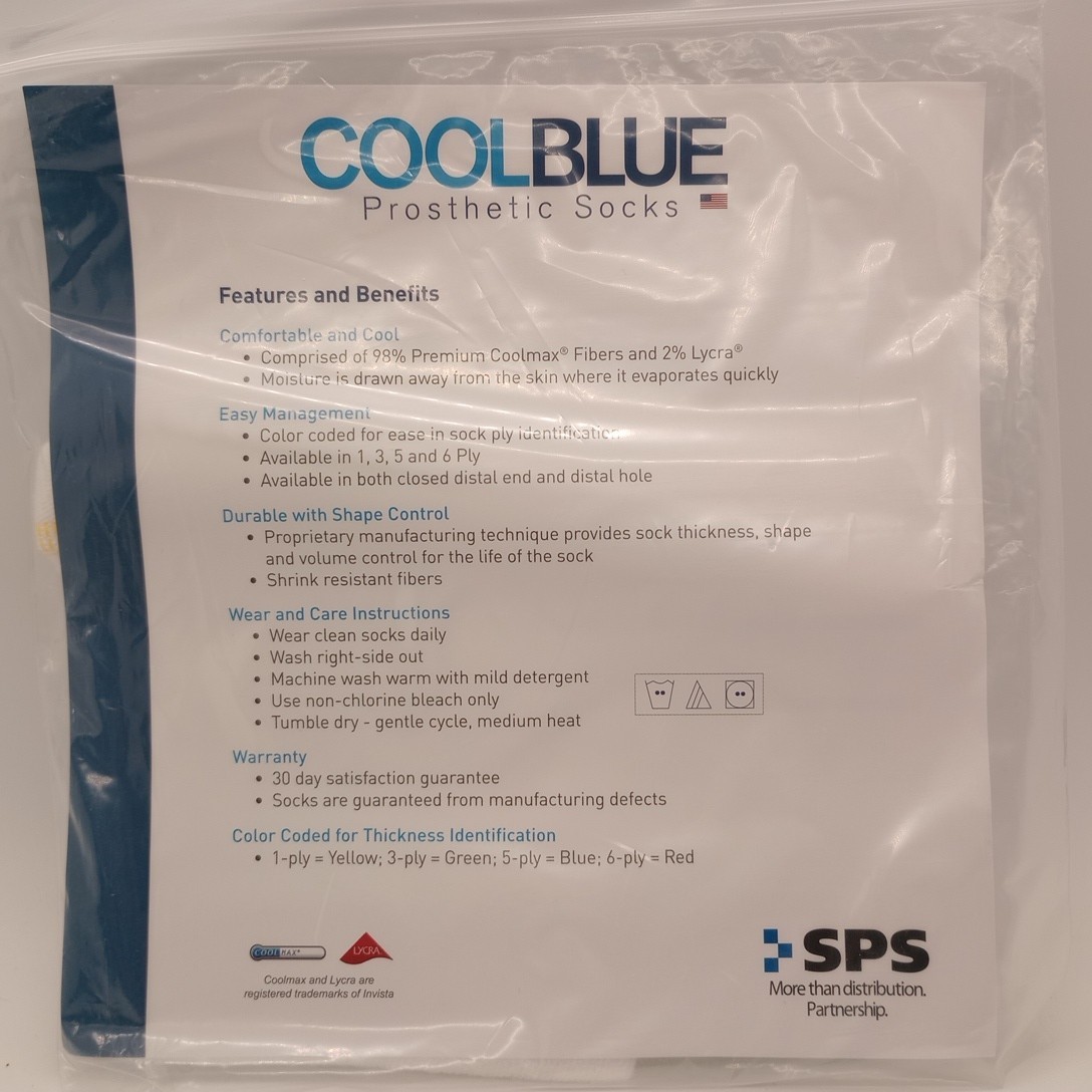 NEW Cool Blue Prosthetic Sock 1 Ply CB1MDXS2 – Size 1,2 – Length 8-12, LOT OF 4