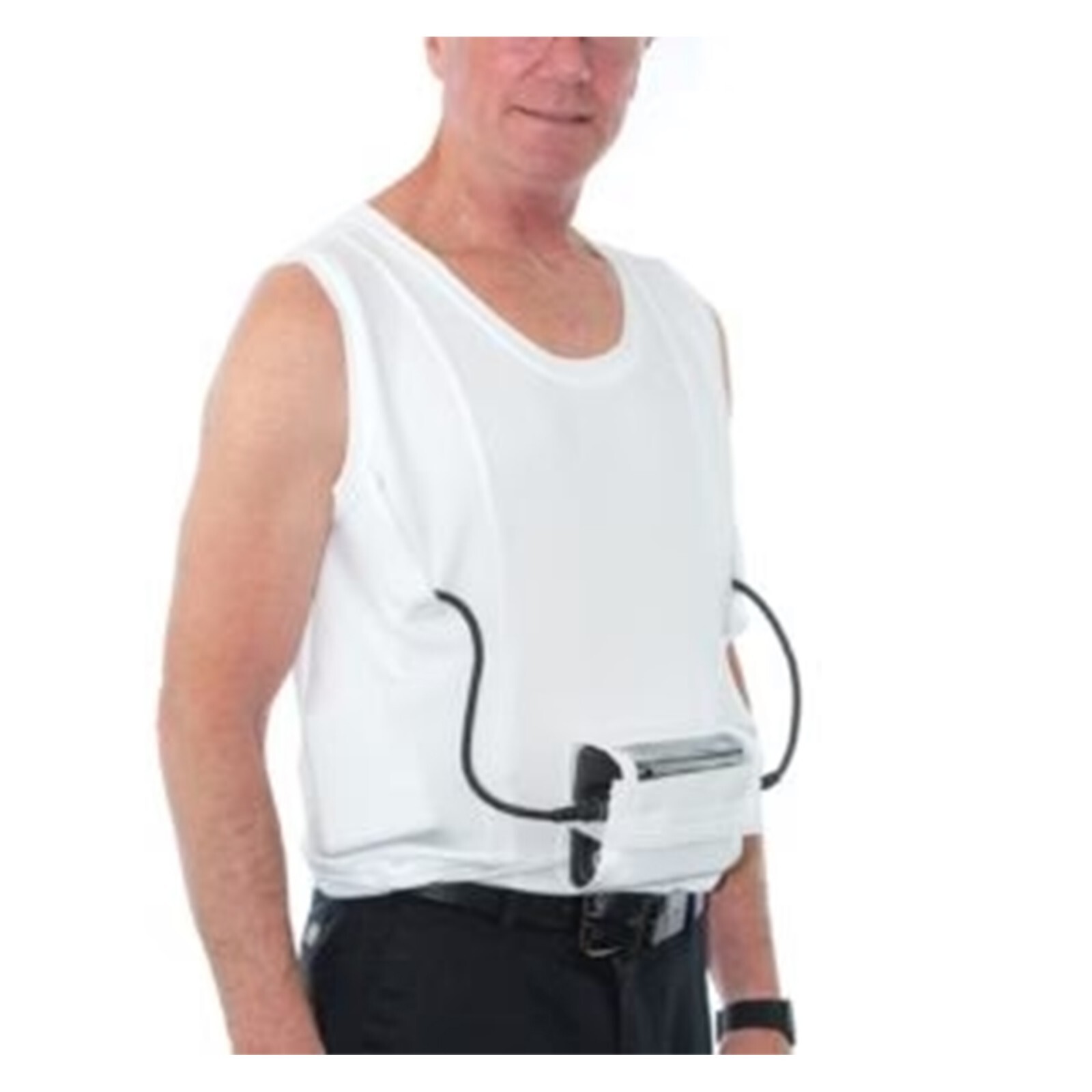 LVAD HeartMate Men’s Tank Top – Comfortable White Tops for LVAD Wear, S to 3XL
