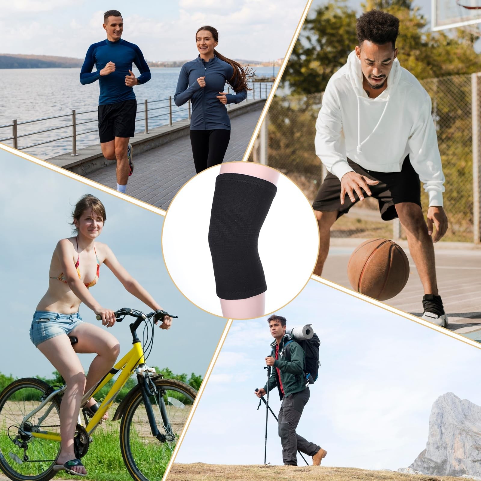 Bamboo Knee Sleeve Compression Knee Brace Elastic Support Knee Pads for Workout