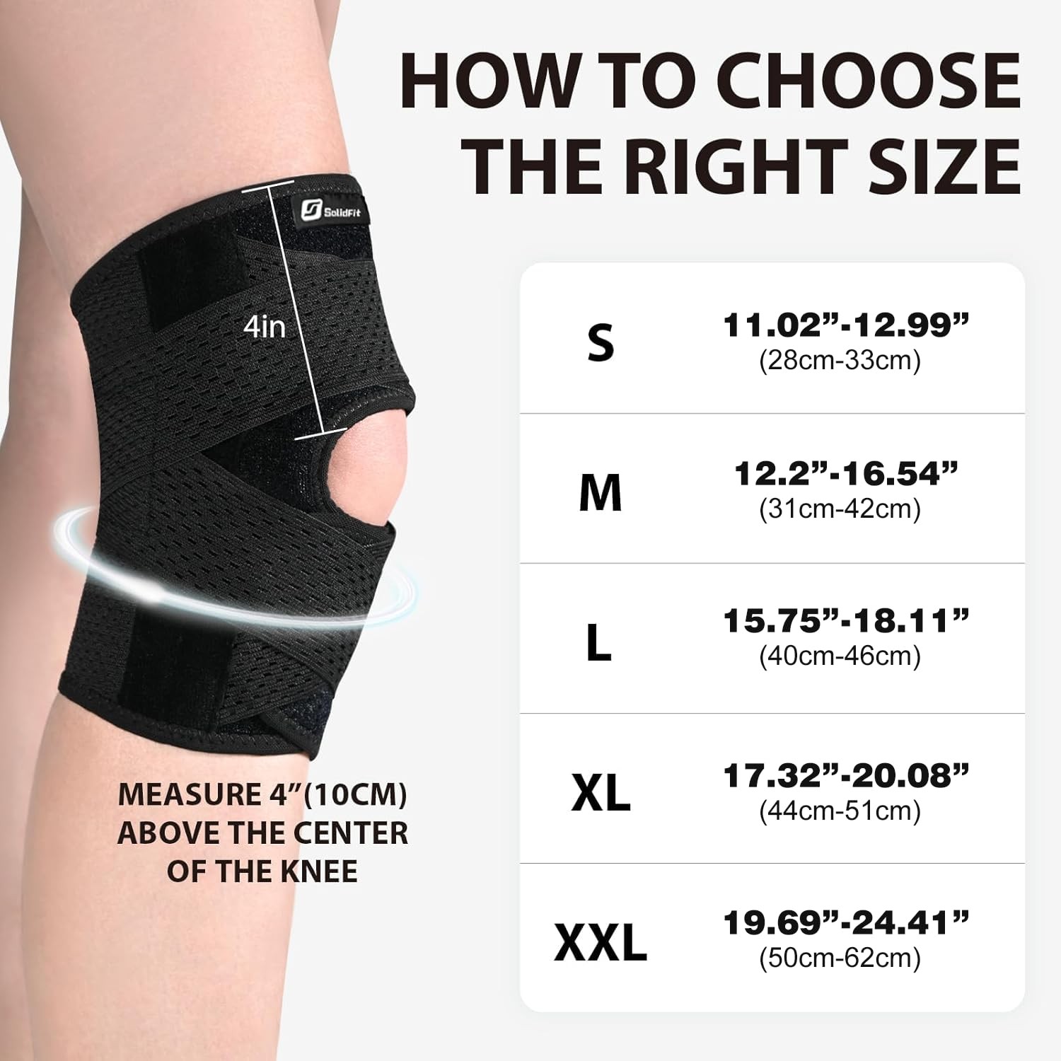 Knee Brace w/ Side Stabilizers for Meniscus Tear, ACL Pain Relief Support