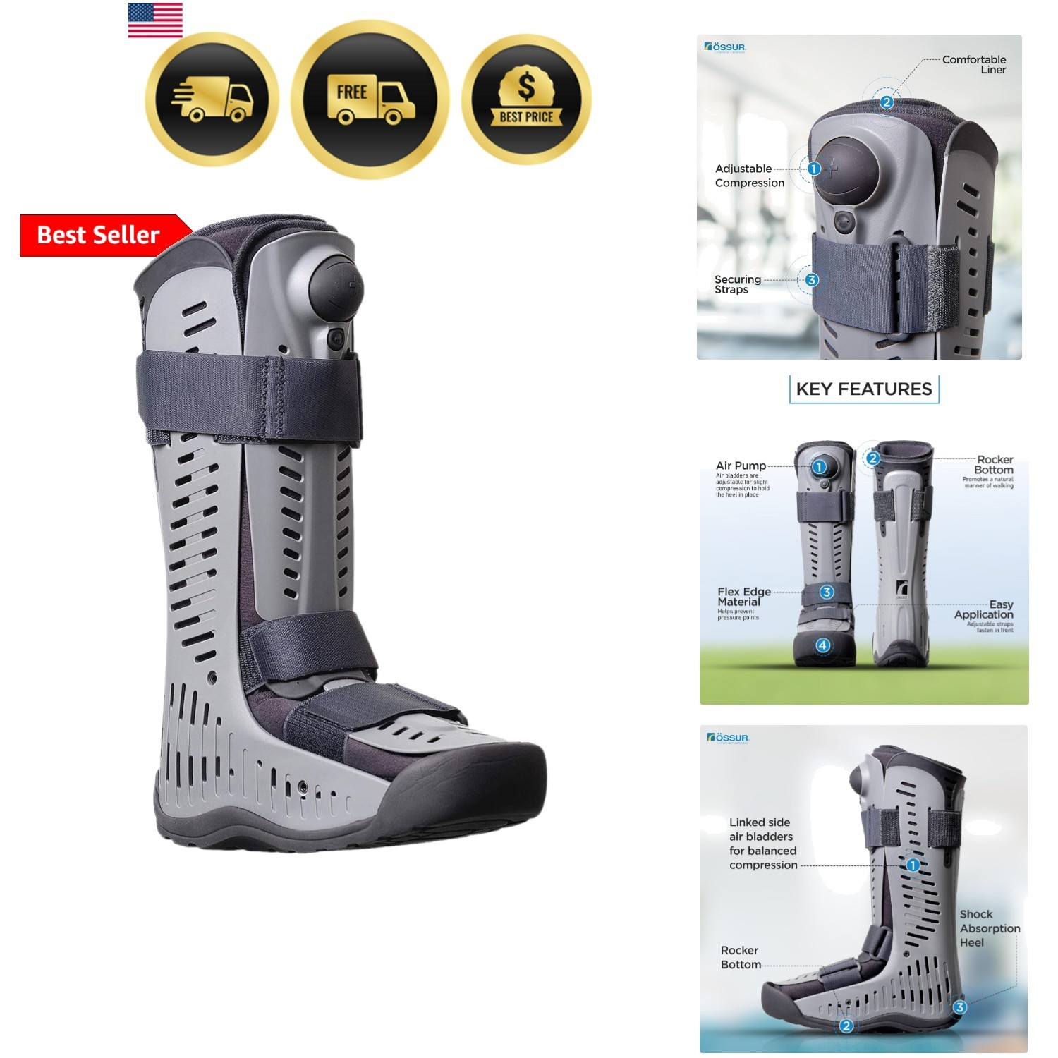Rebound Air Walker Boot | Comfortable Walking Boot with Compression Straps & …