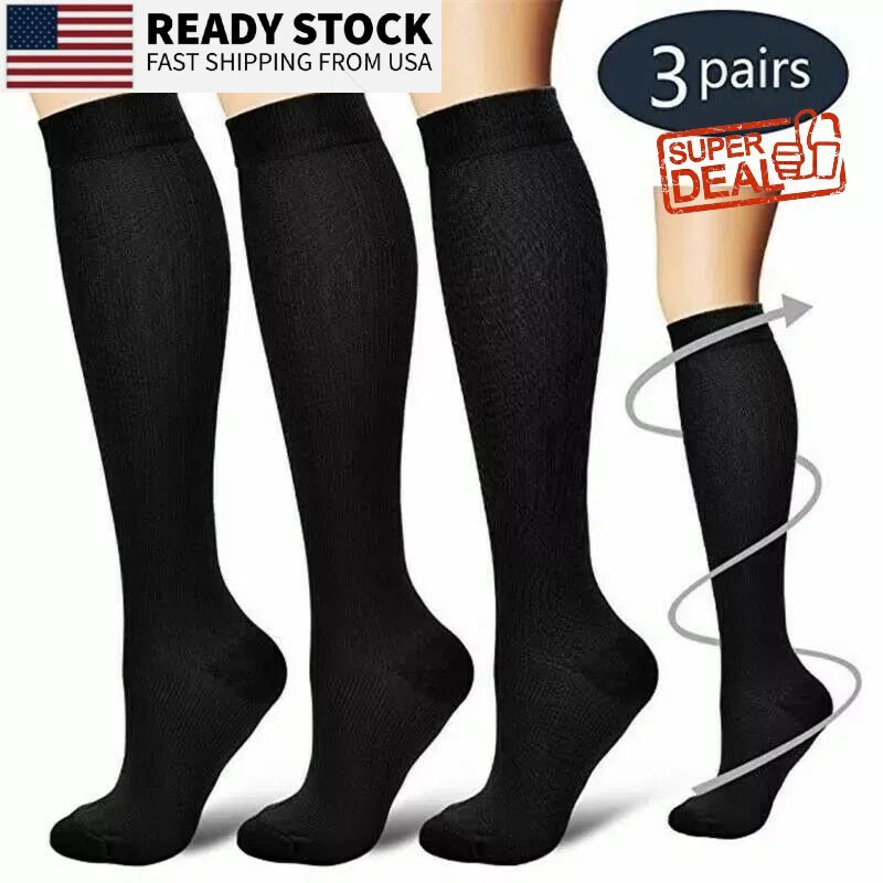 3 Pairs of Compression Stockings for Men Women 30-40mm S-XL Compression X Socks