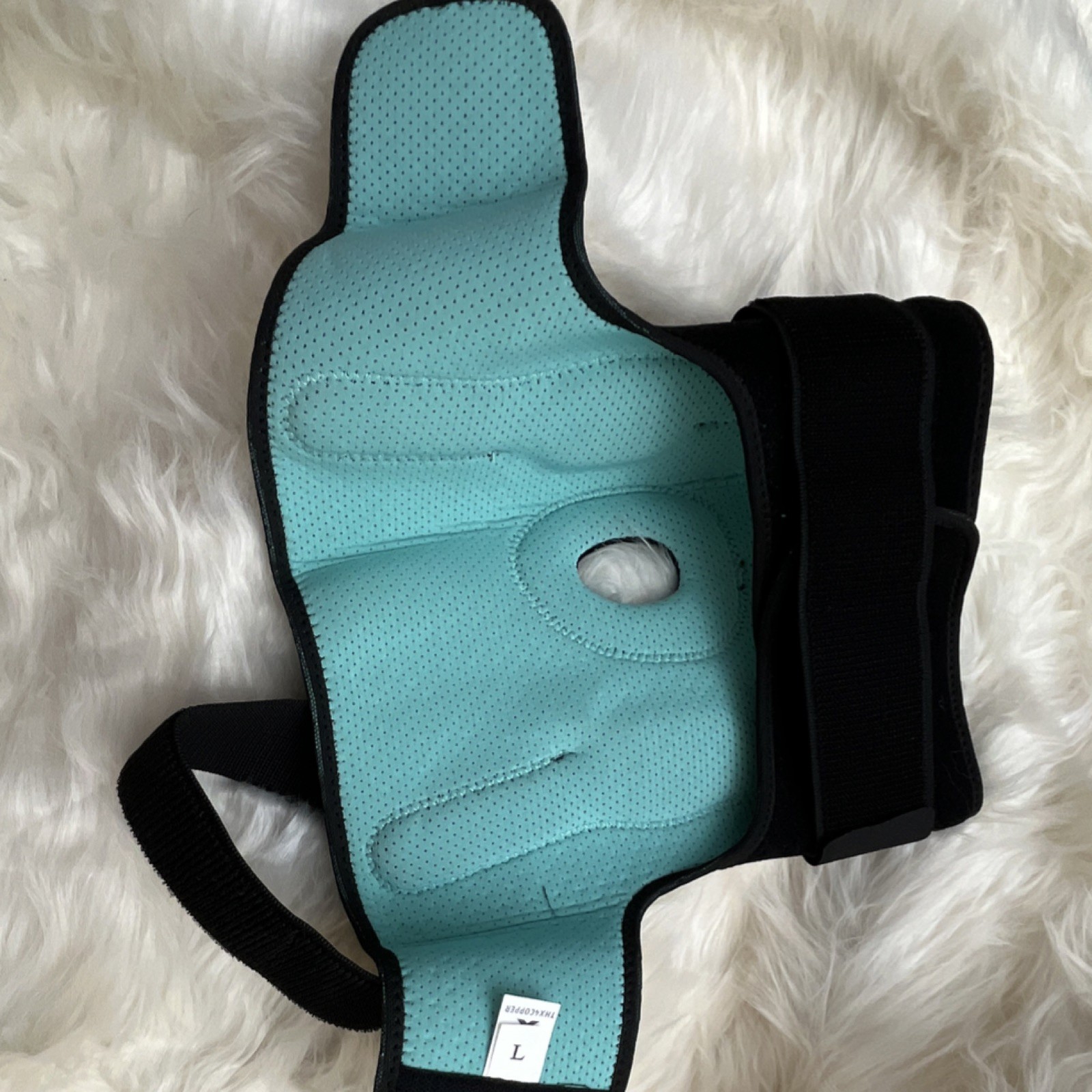 THX4COPPER Hinged Adjustable Knee Brace Copper Neoprene Black Size L