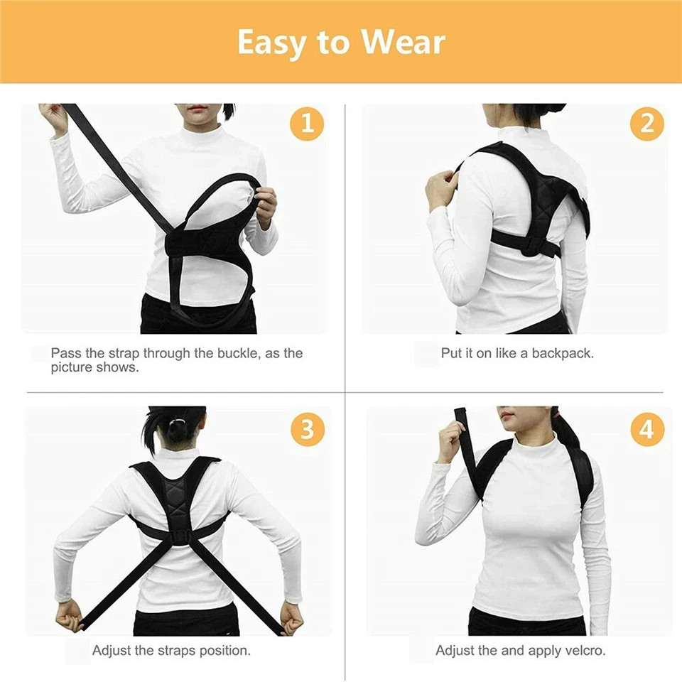 Posture Corrector men Support Back Shoulder Pro Brace Belt Adjustable women Kids