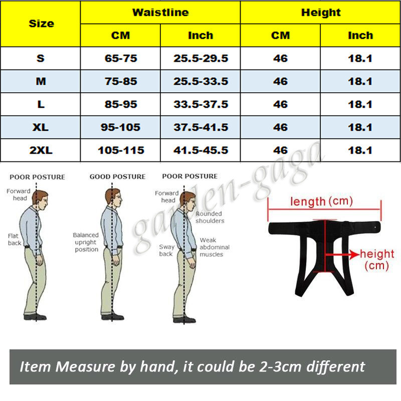 US Posture Corrector Support Magnetic Back Shoulder Brace Belt Adjustable Unisex