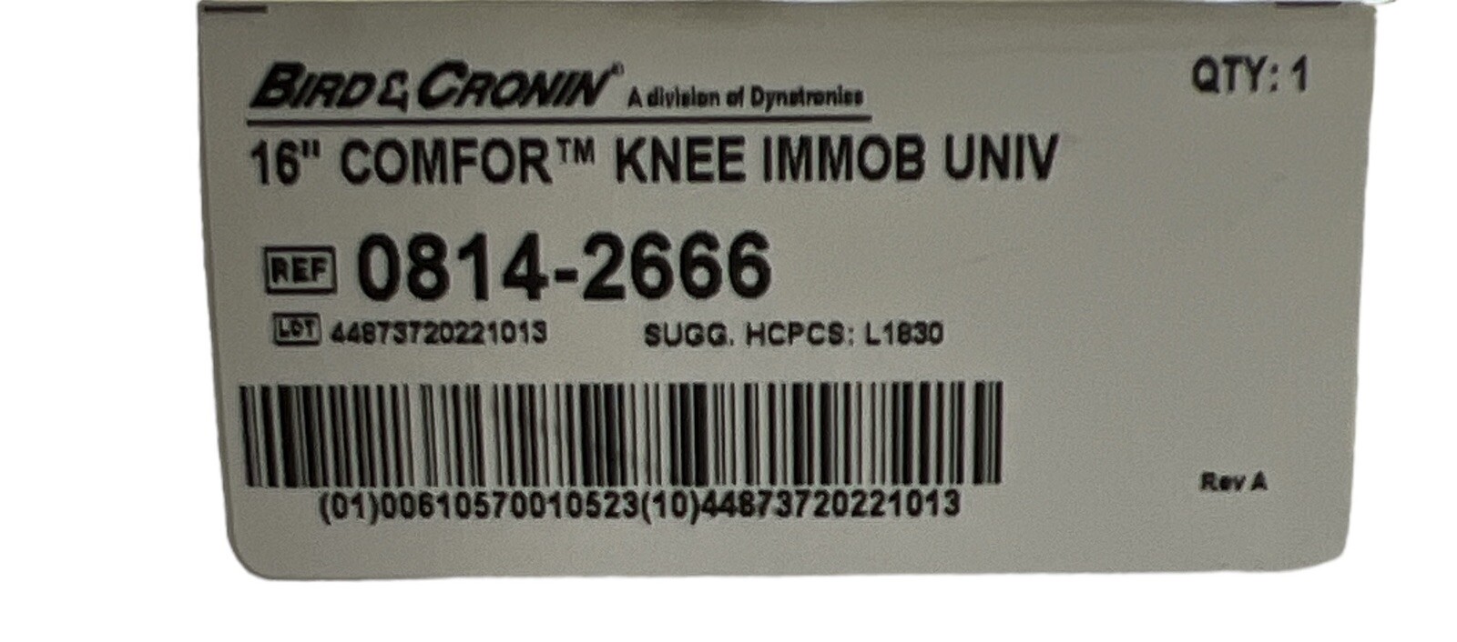 Bird & Cronin Comfor Knee Immobilizer Universal Right or Left Leg with Box