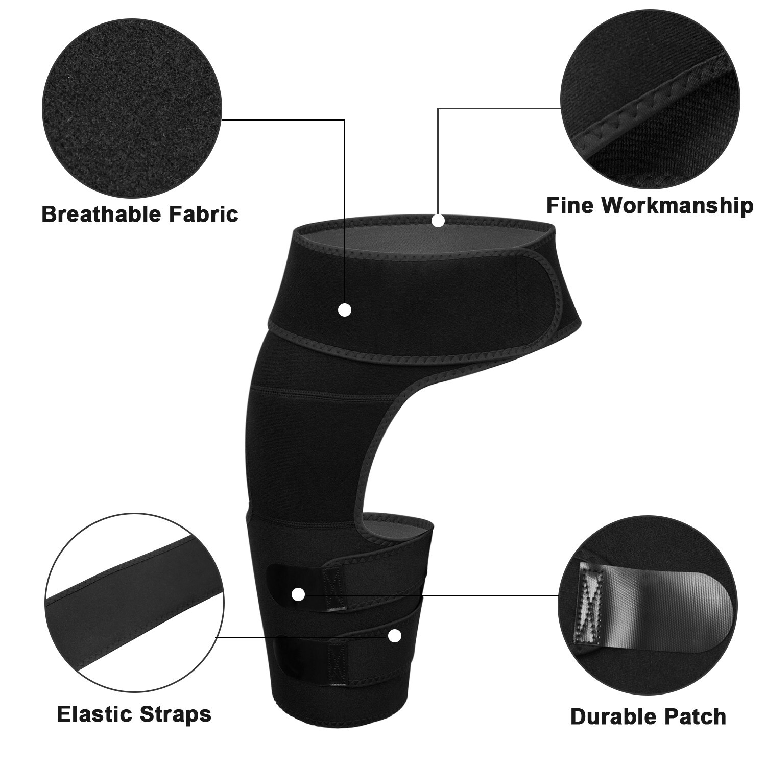 Unisex Hip Brace Compression Strap Sciatica Groin Pain Relief Thigh Support Wrap