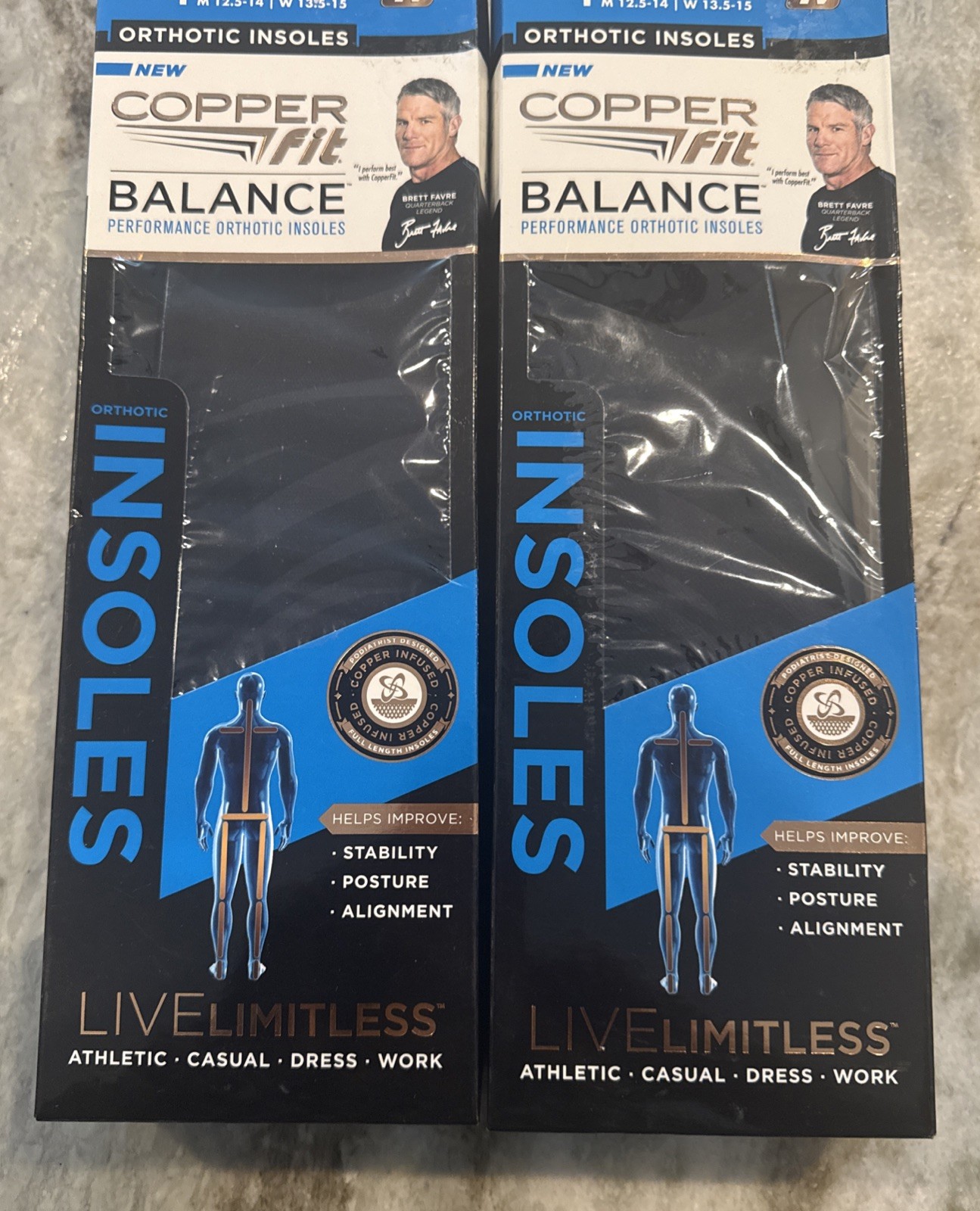 COPPER FIT: Balance Orthotic Insoles Size XL M 12.5-14 W 13.5-15 New Open Box