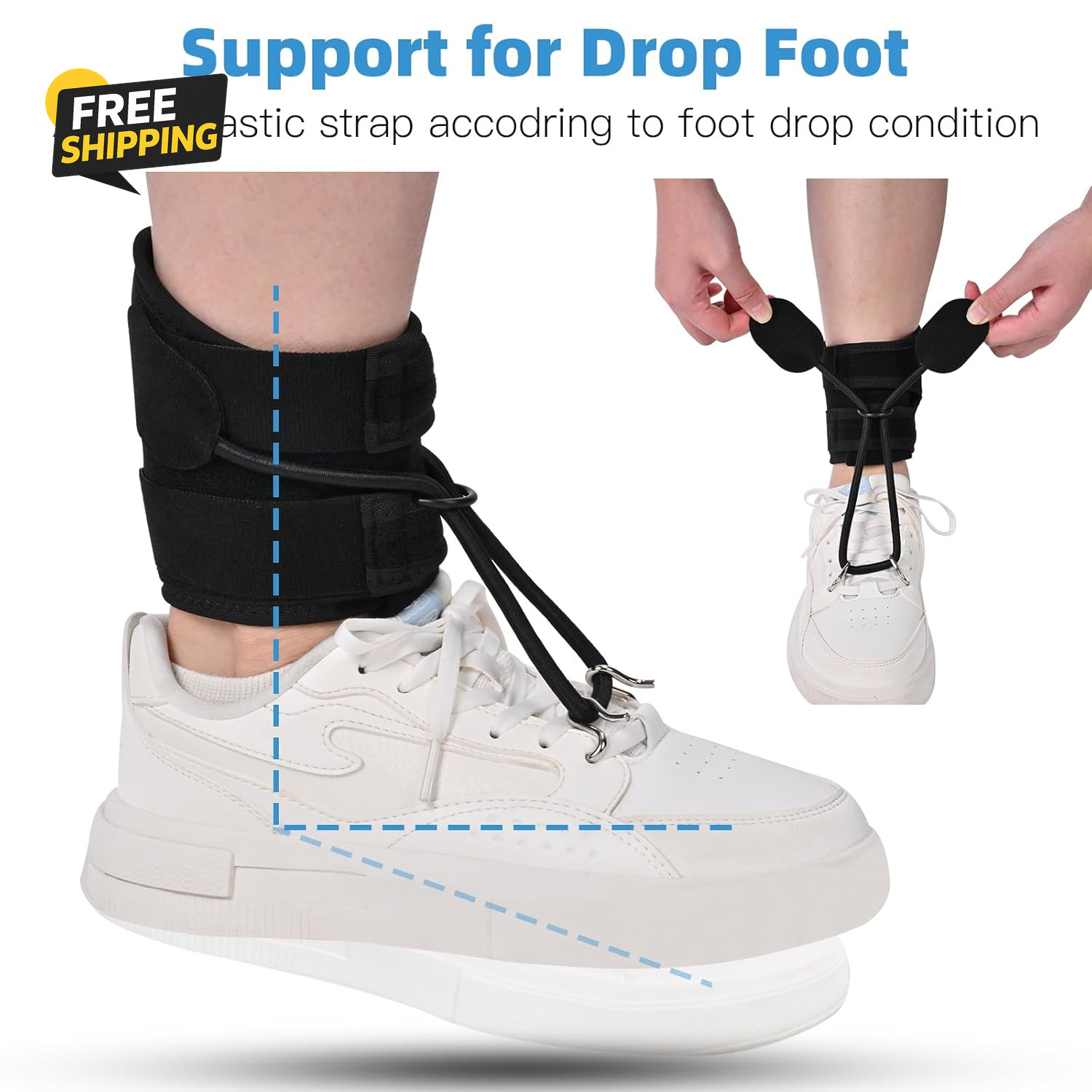 AFO Foot Drop Brace Adjustable Ankle Support Dorsiflexion Splint Left Right Men